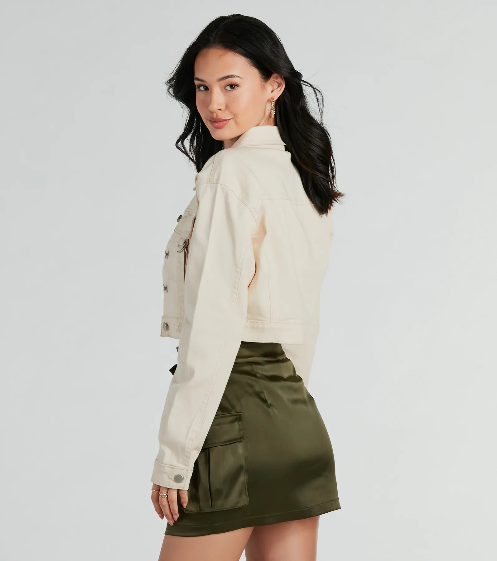 Ultimate Trendy Nature Cargo Jacket - Premium Woven Crop Style