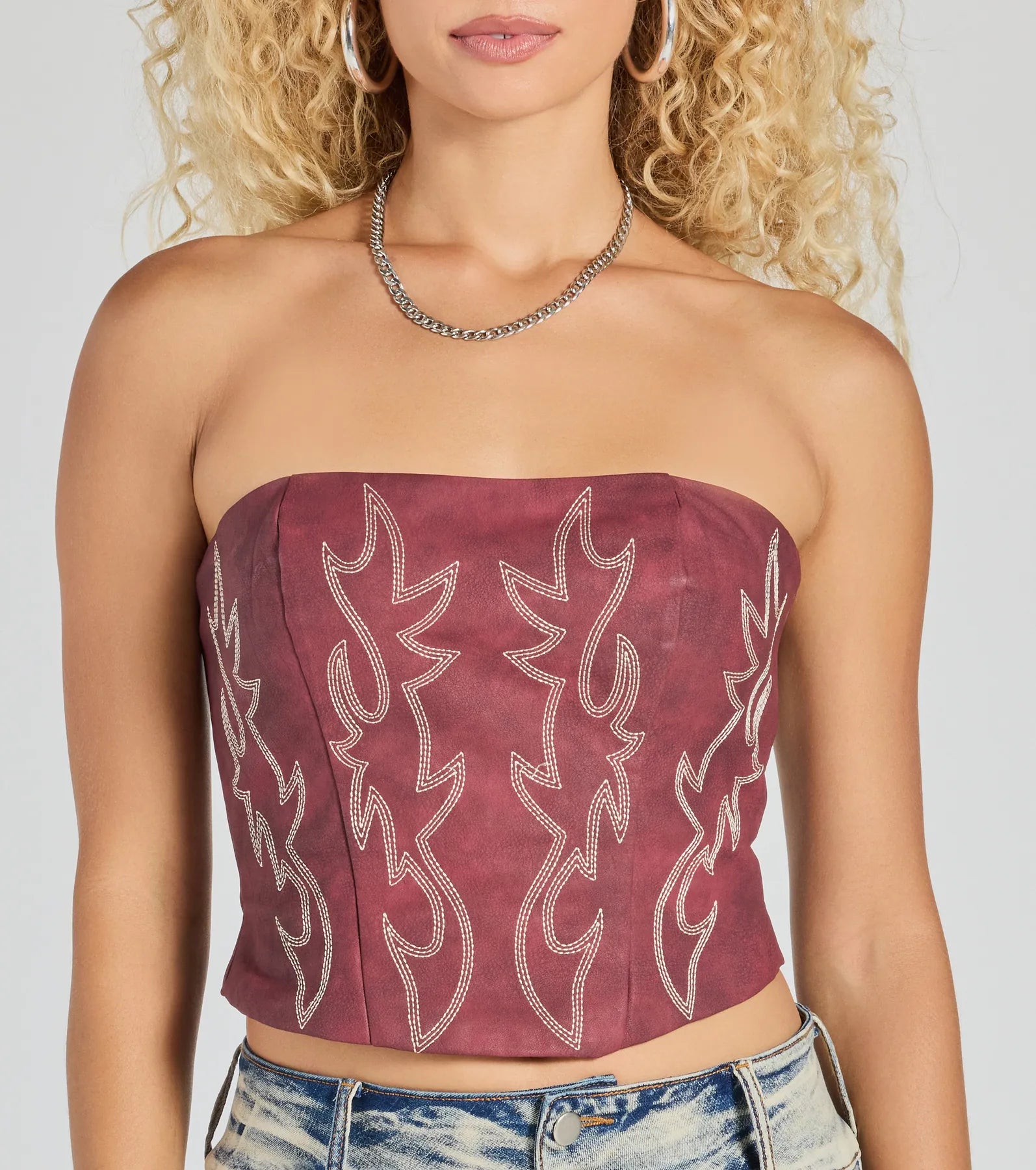 Ultimate Western Babe Strapless Lace-Up Corset Top