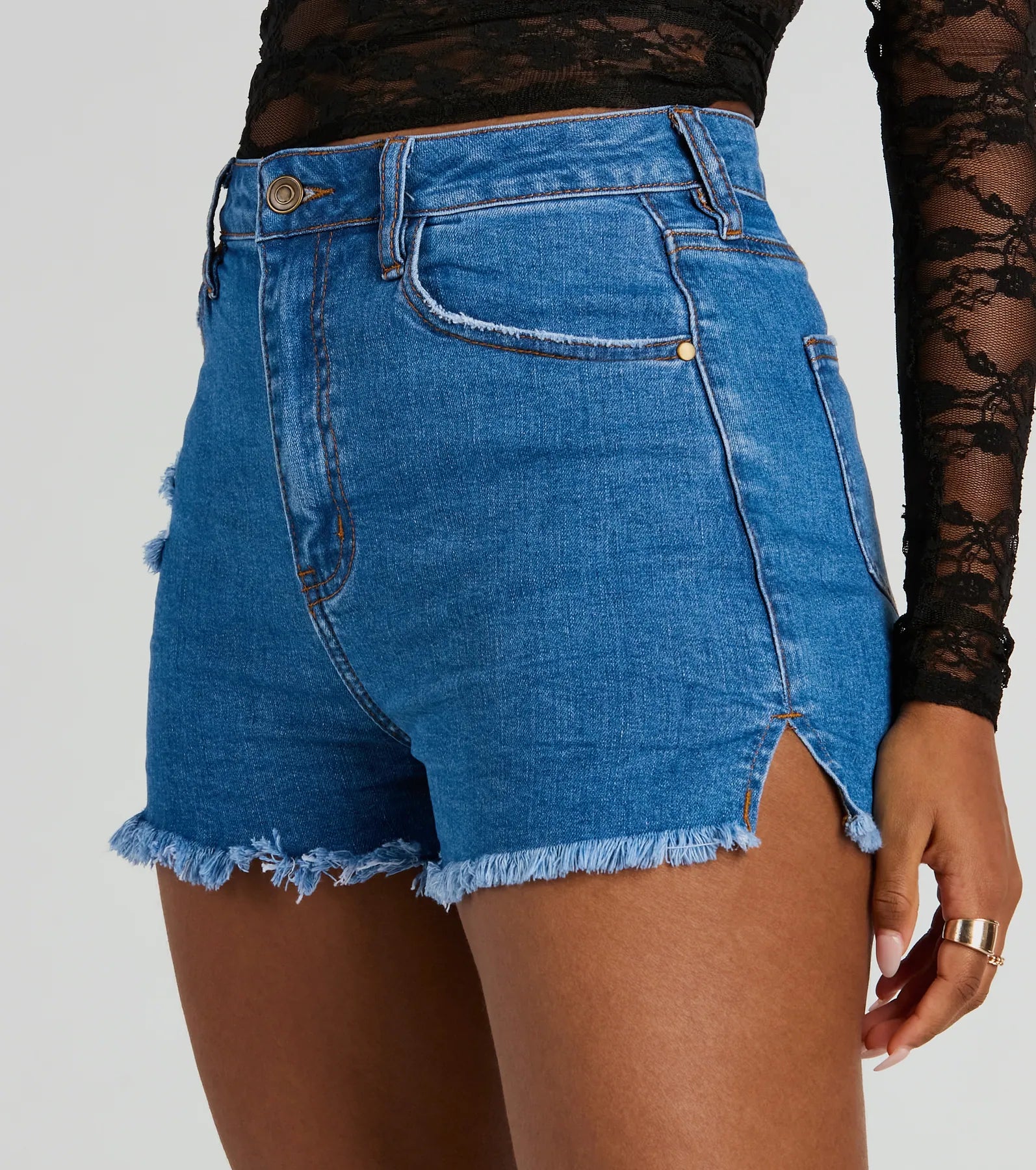 Ultimate Weekend Fray High Rise Denim Shorts - 90s Inspired Style