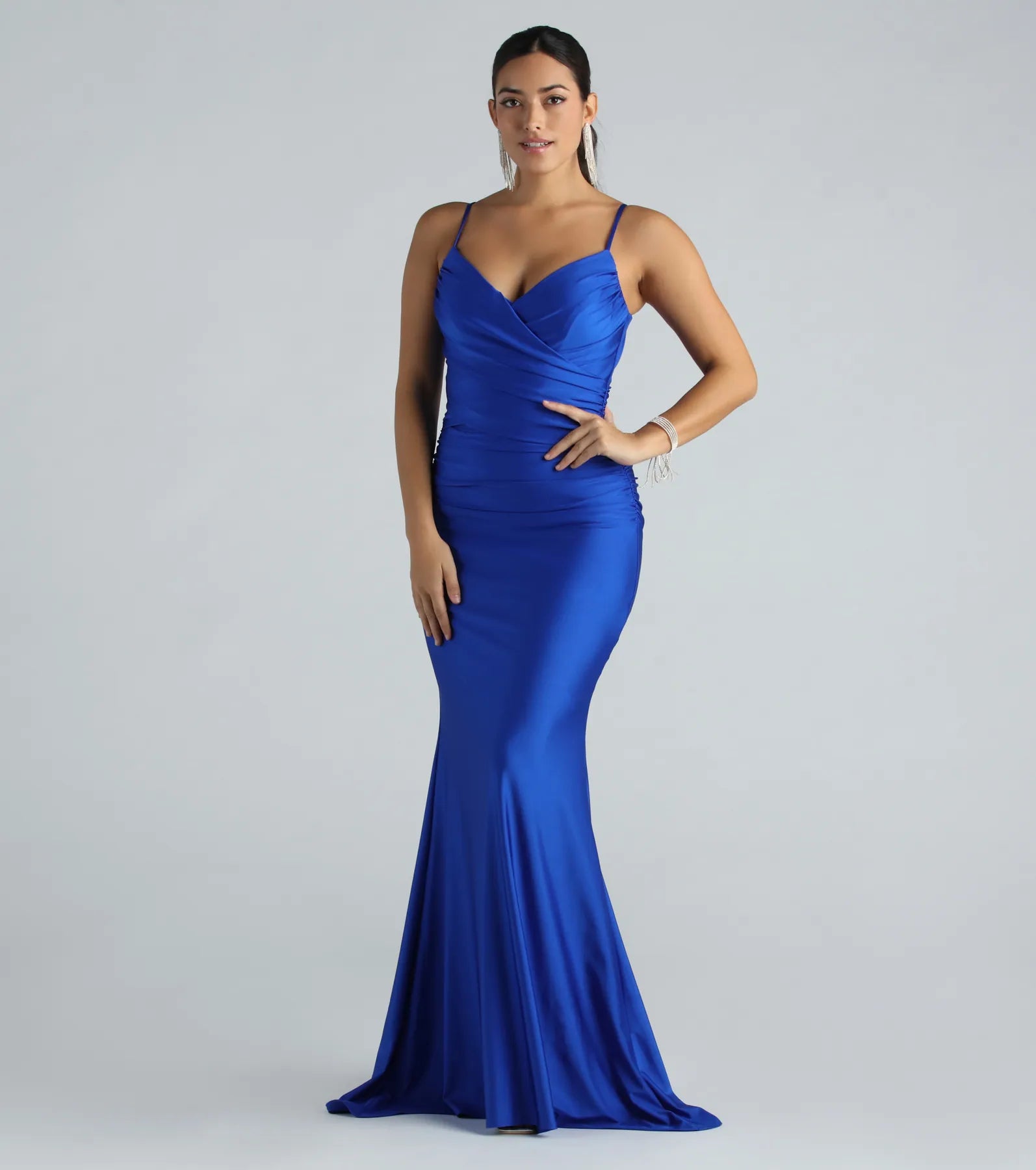 Premium Kollyn Surplice Mermaid Gown - Ultimate Formal Elegance