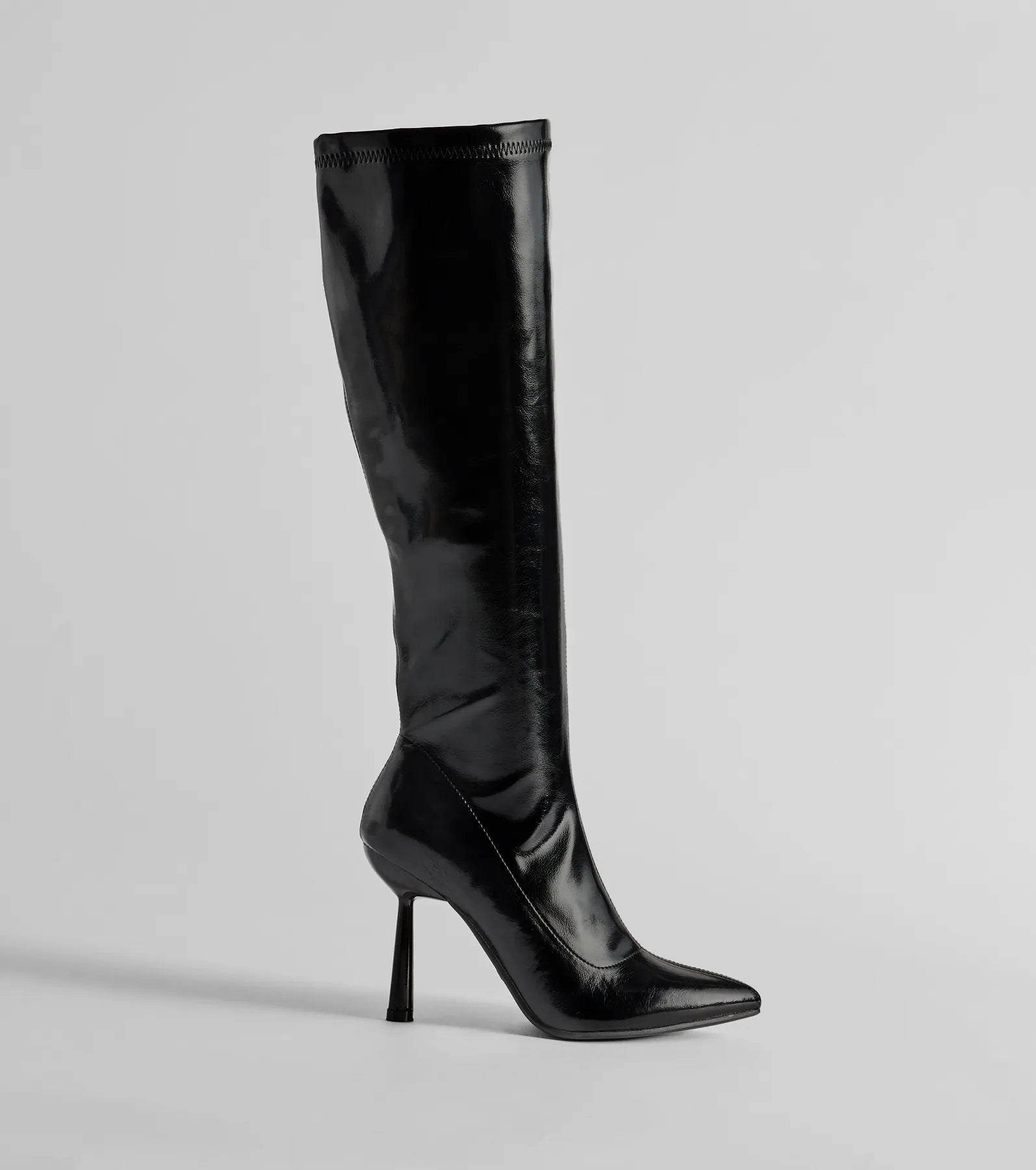 Ultimate Major Strut Faux Leather Knee-High Stiletto Boots - Upgrade Your Style