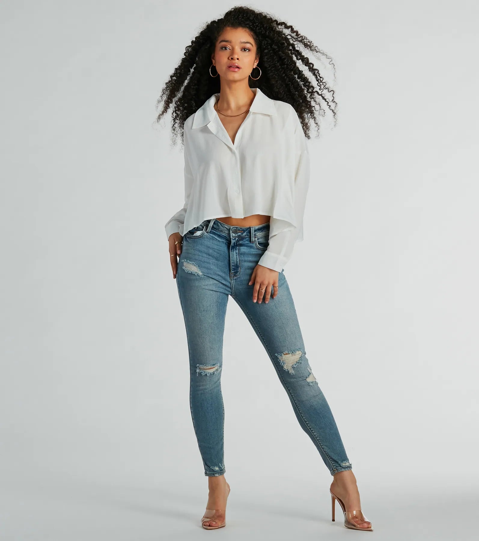 Premium Oversized Long Sleeve Crop Blouse | Ultimate Chic Style