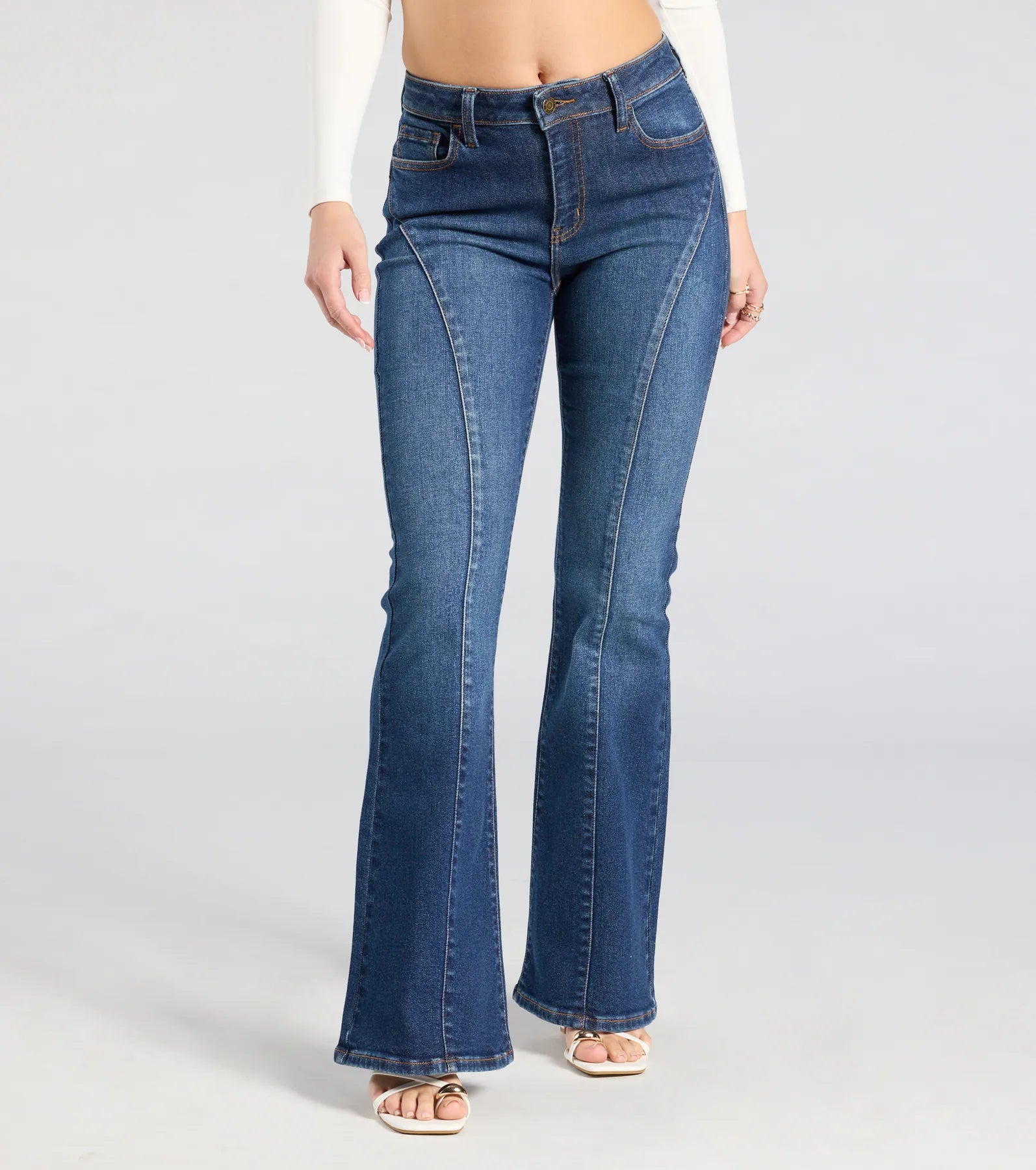 Ultimate Curve-Hugging Mid-Rise Flare Jeans