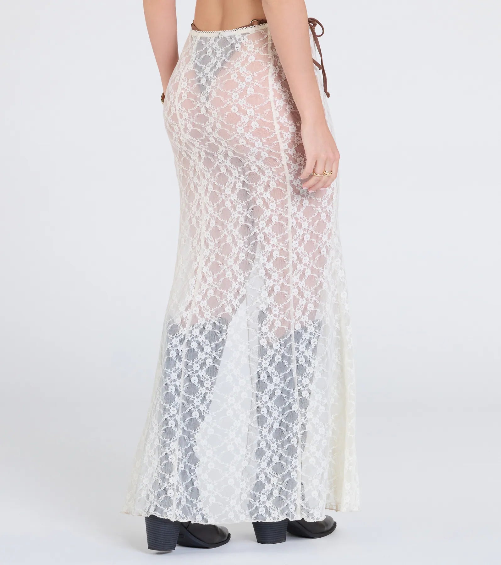 Ultimate Sheer Romance High-Rise Lace Maxi Skirt