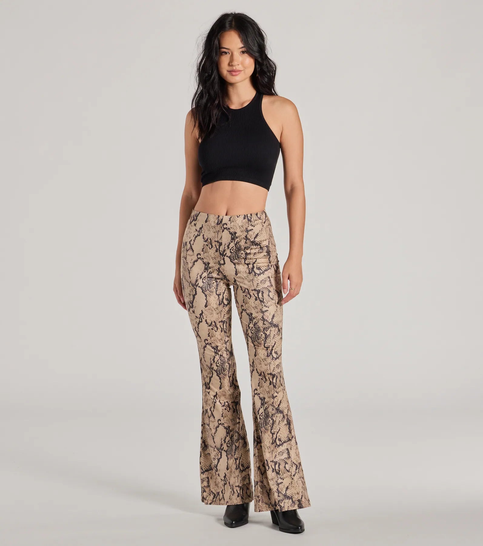 Premium High-Rise Snake Print Flare Pants - Ultimate Style Upgrade