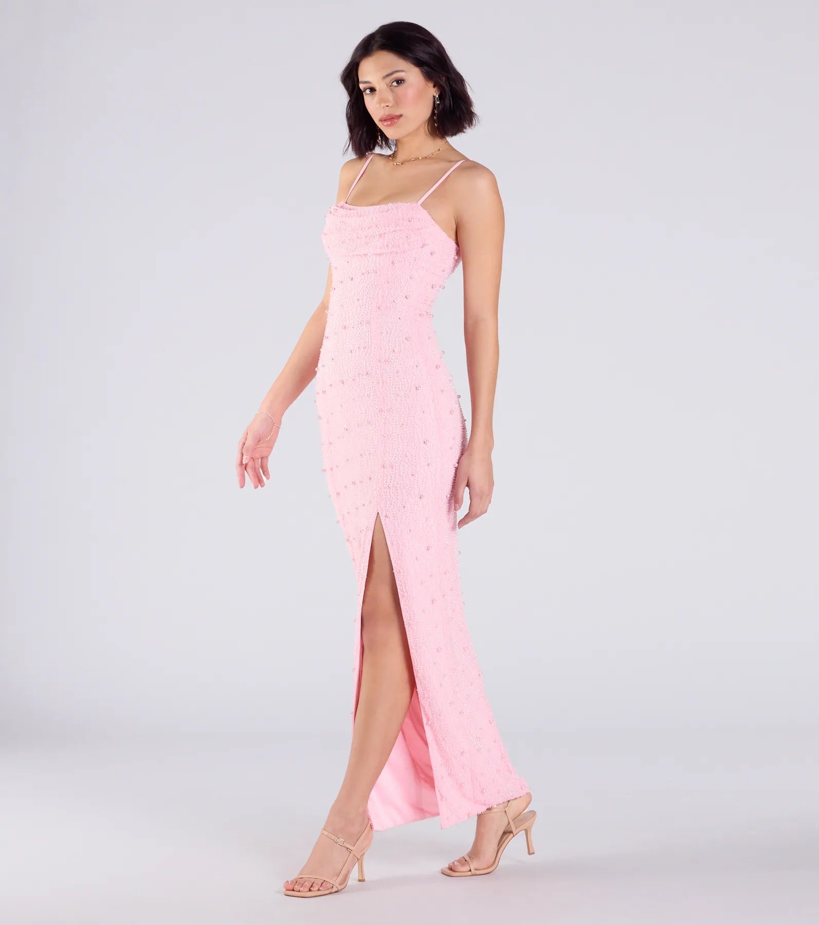 Ultimate Klara Faux Pearl Beaded Evening Gown