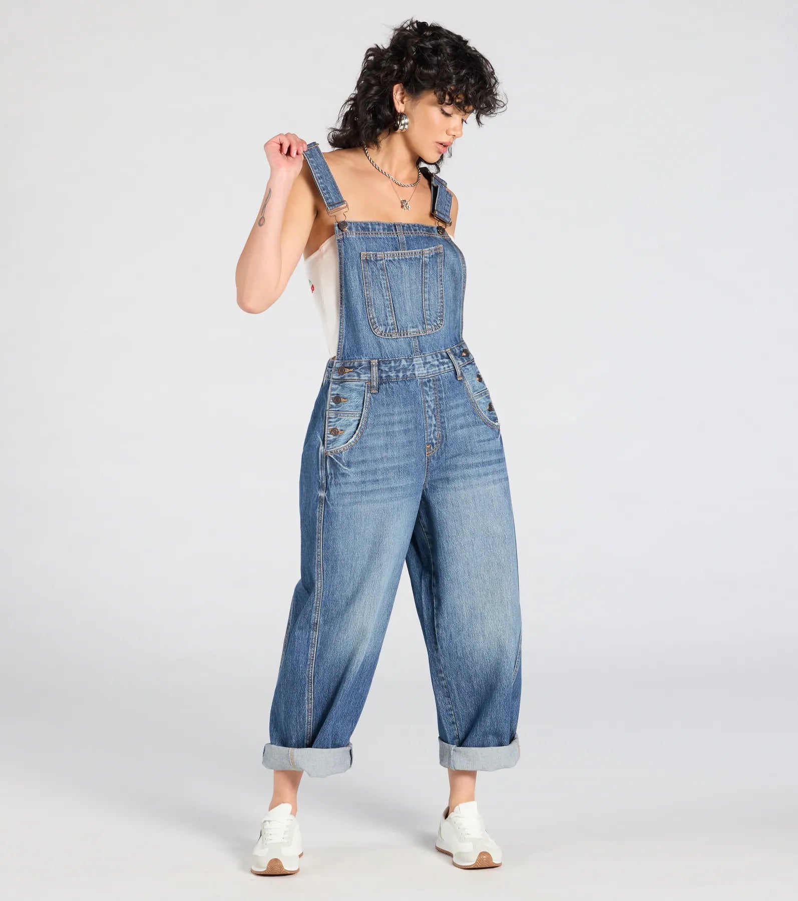 Ultimate Match My Vibe Wide-Leg Denim Overalls