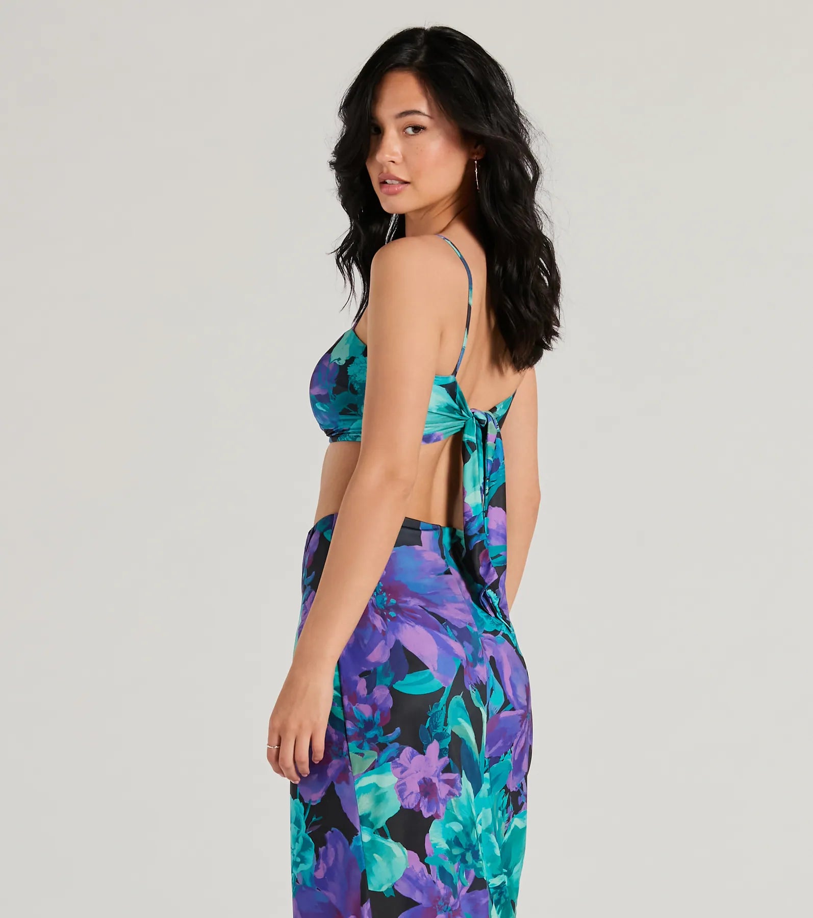 Ultimate Tropical Vacation Crop Top with Tie-Back Design