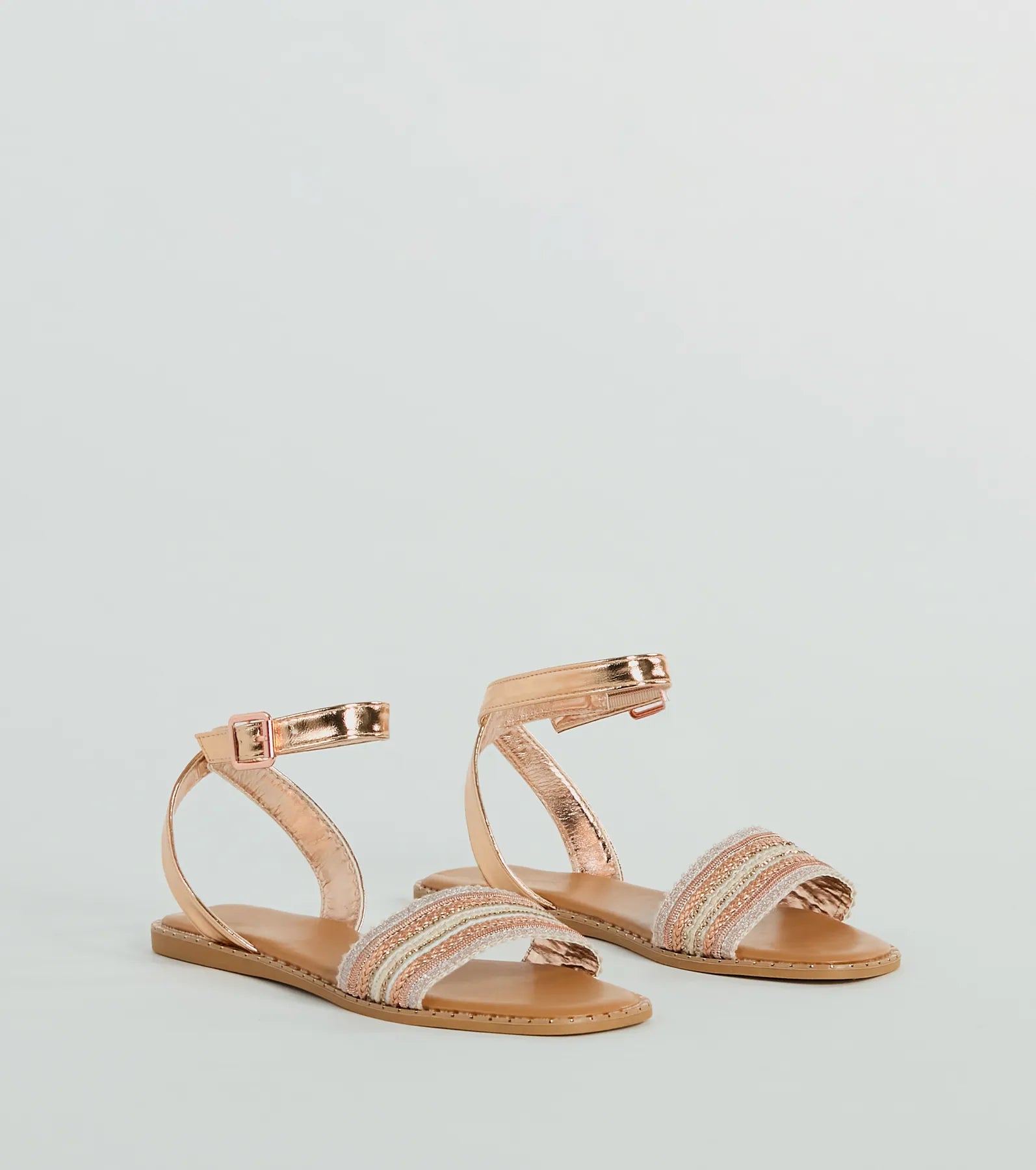 Ultimate Boho-Chic Metallic Flat Sandals for Adventure Seekers