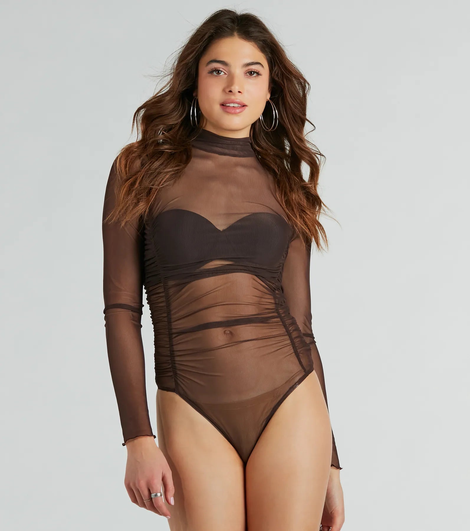 Ultimate Sheer Mesh Bodysuit - Notice Me Long Sleeve