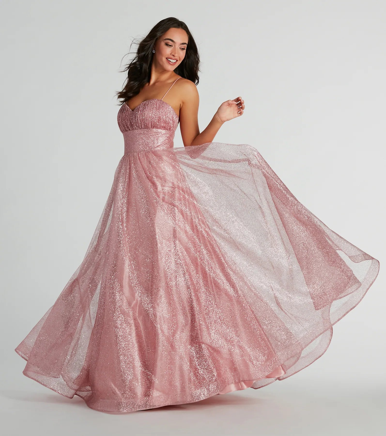 Ultimate Charlie Sweetheart Glitter Lace-Up Gown