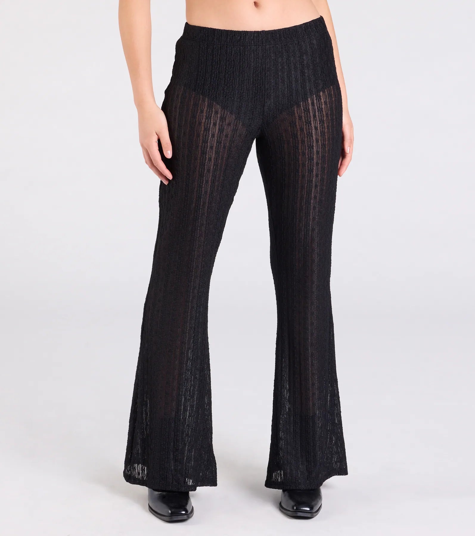 Ultimate Bohemian Sheer Lace Flare Pants - Premium Festival Style