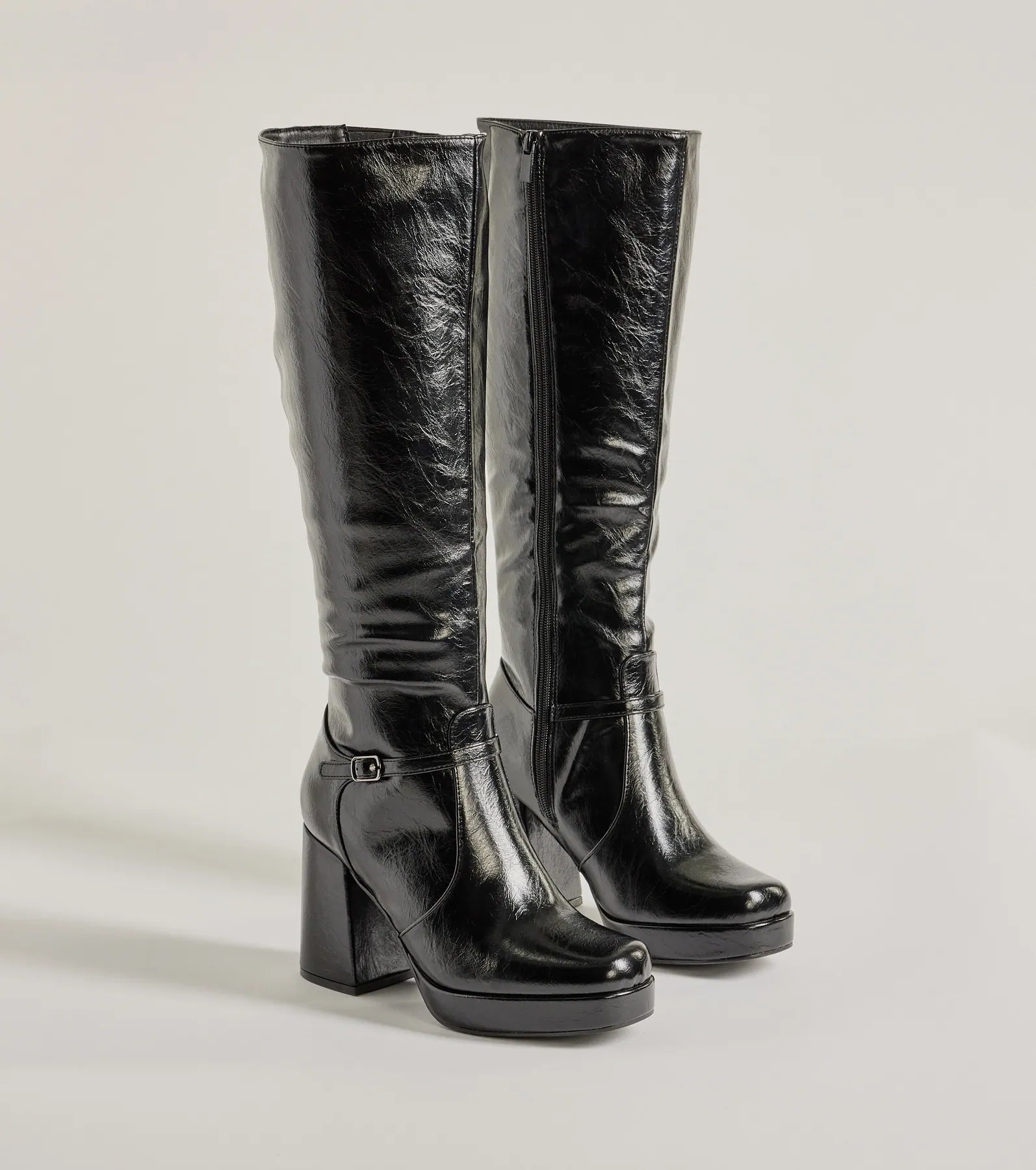 Premium Faux Leather Under-The-Knee Boots - Ultimate Style Statement