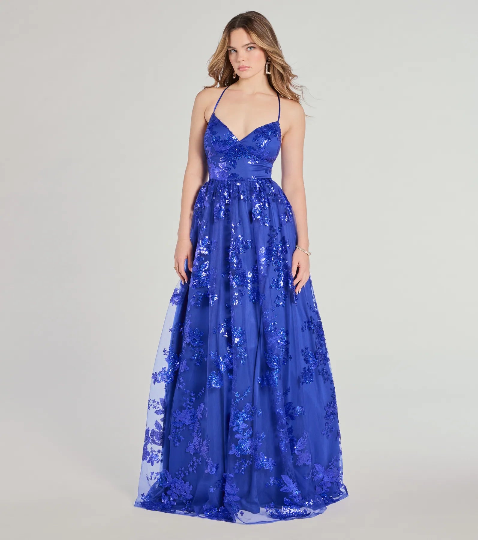 Premium Sharen Lace-Up Sequin Ball Gown - Ultimate Elegance for Special Occasions