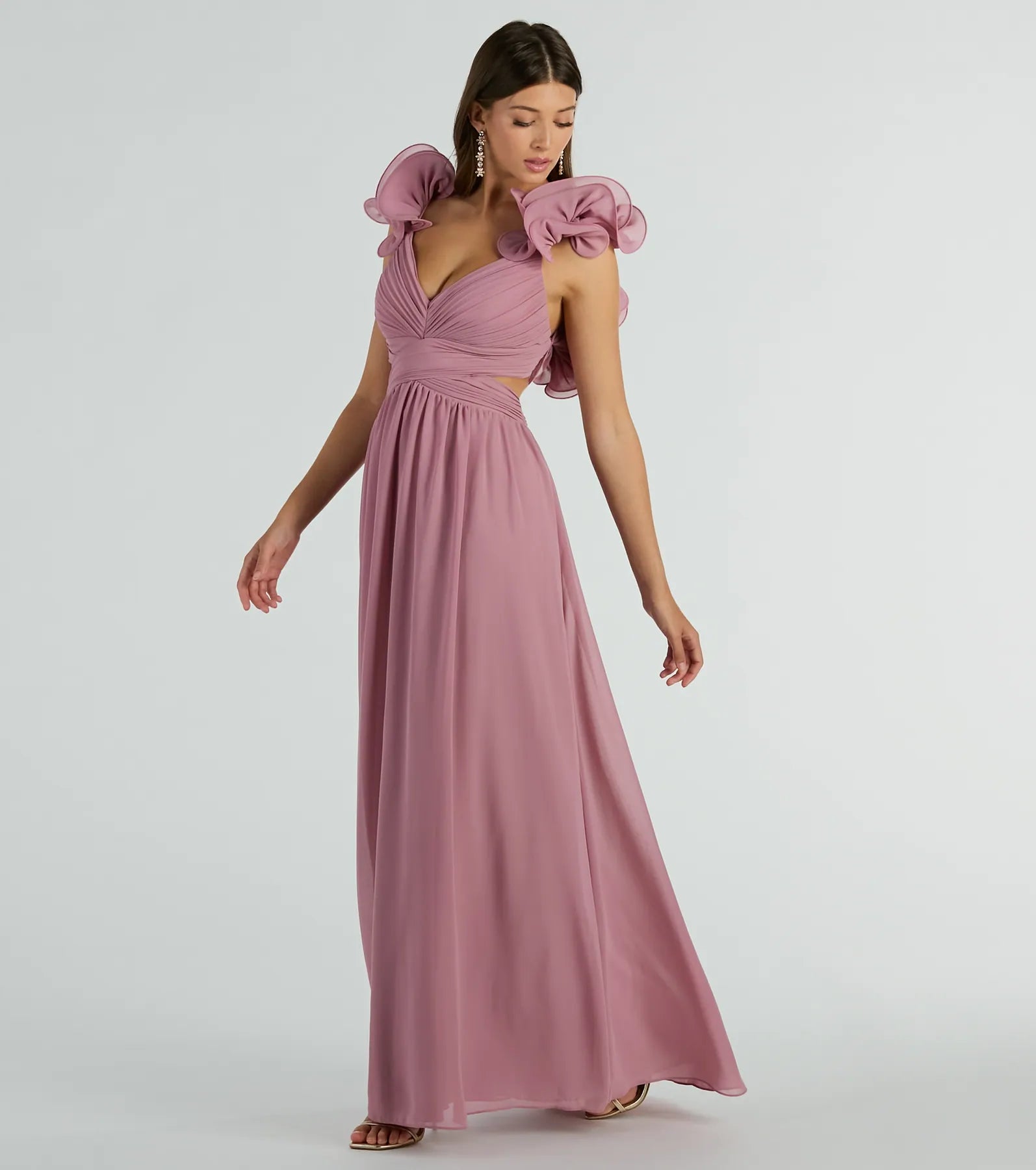 Ultimate Anne Marie Lace-Up Chiffon Formal Dress – Elegant A-Line Bridesmaid Gown