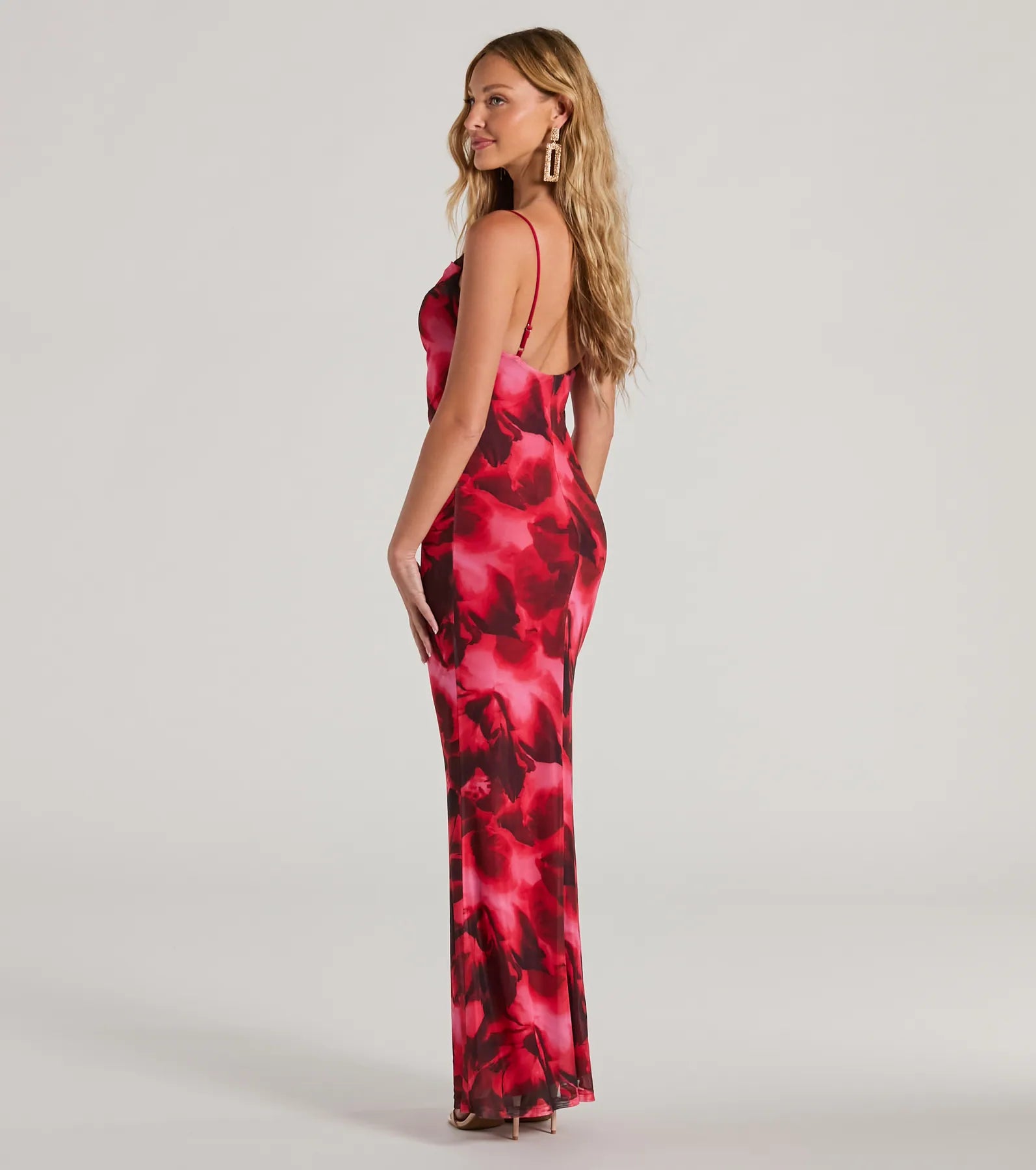 Ultimate Elegance Cowl Neck Floral Maxi Dress