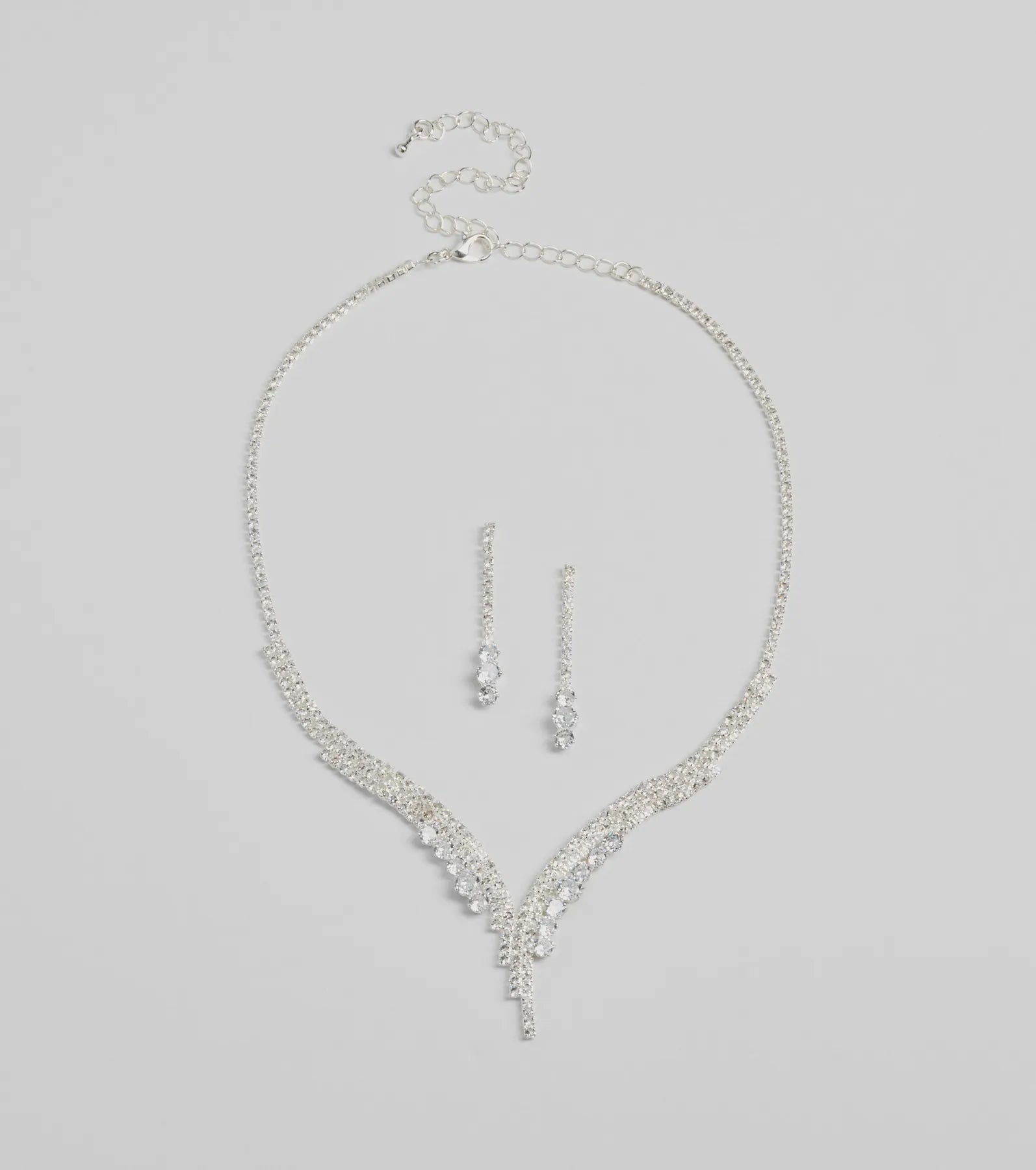 Ultimate Glamour Rhinestone Necklace & Earrings Set