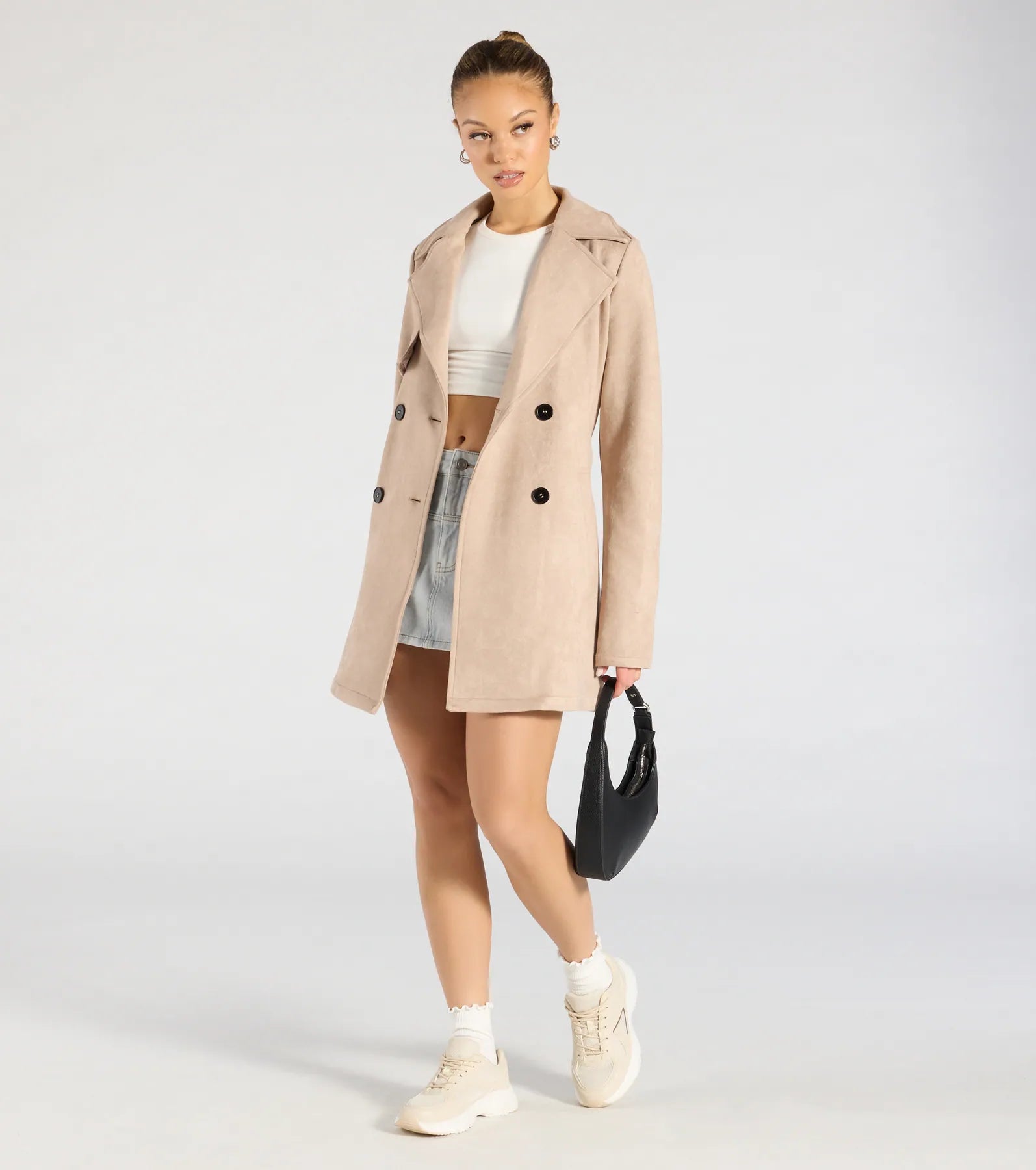 Premium Faux Suede Trench Coat - Ultimate Style Upgrade