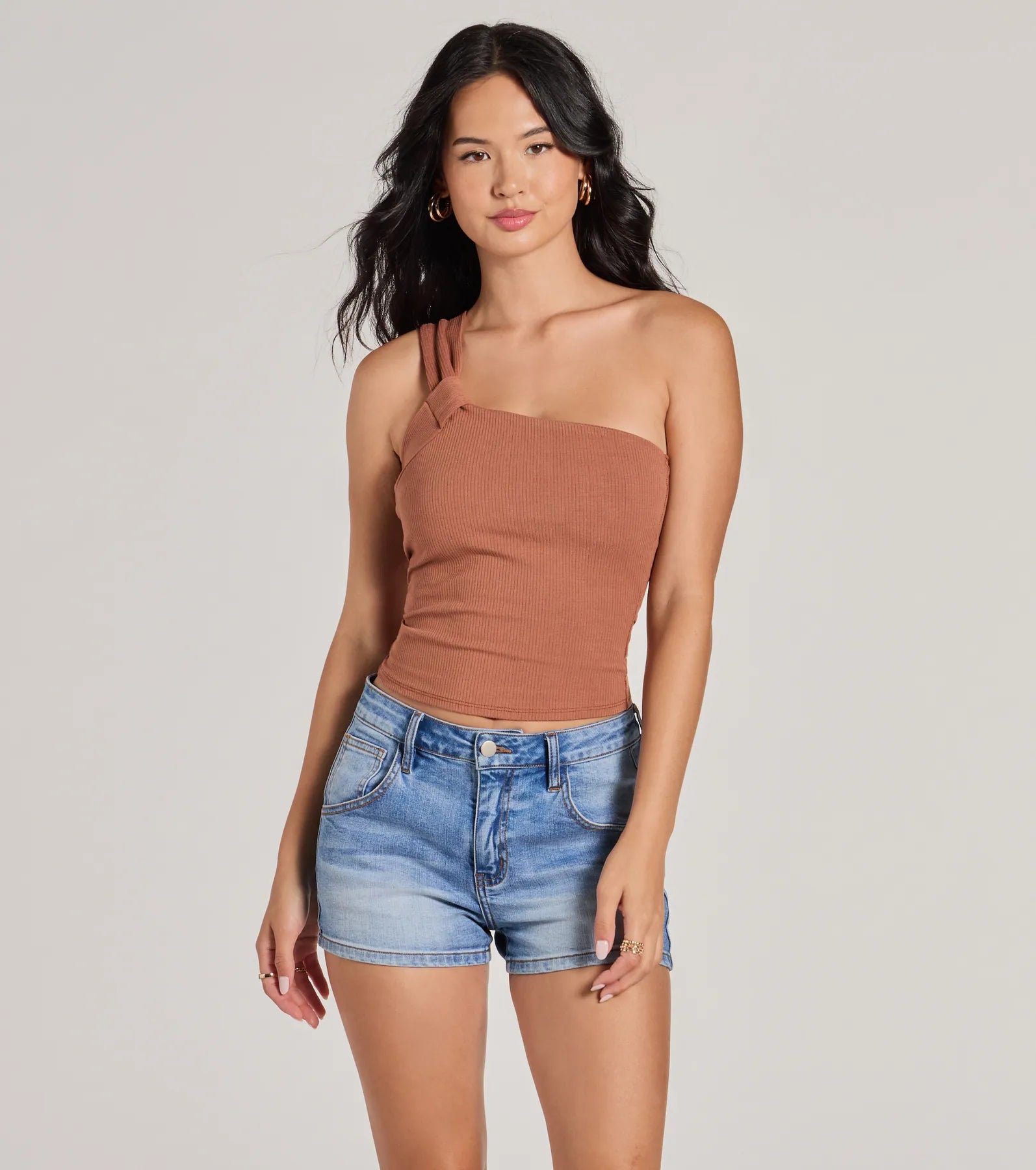 Premium One-Shoulder Crop Top - Cutely Charming