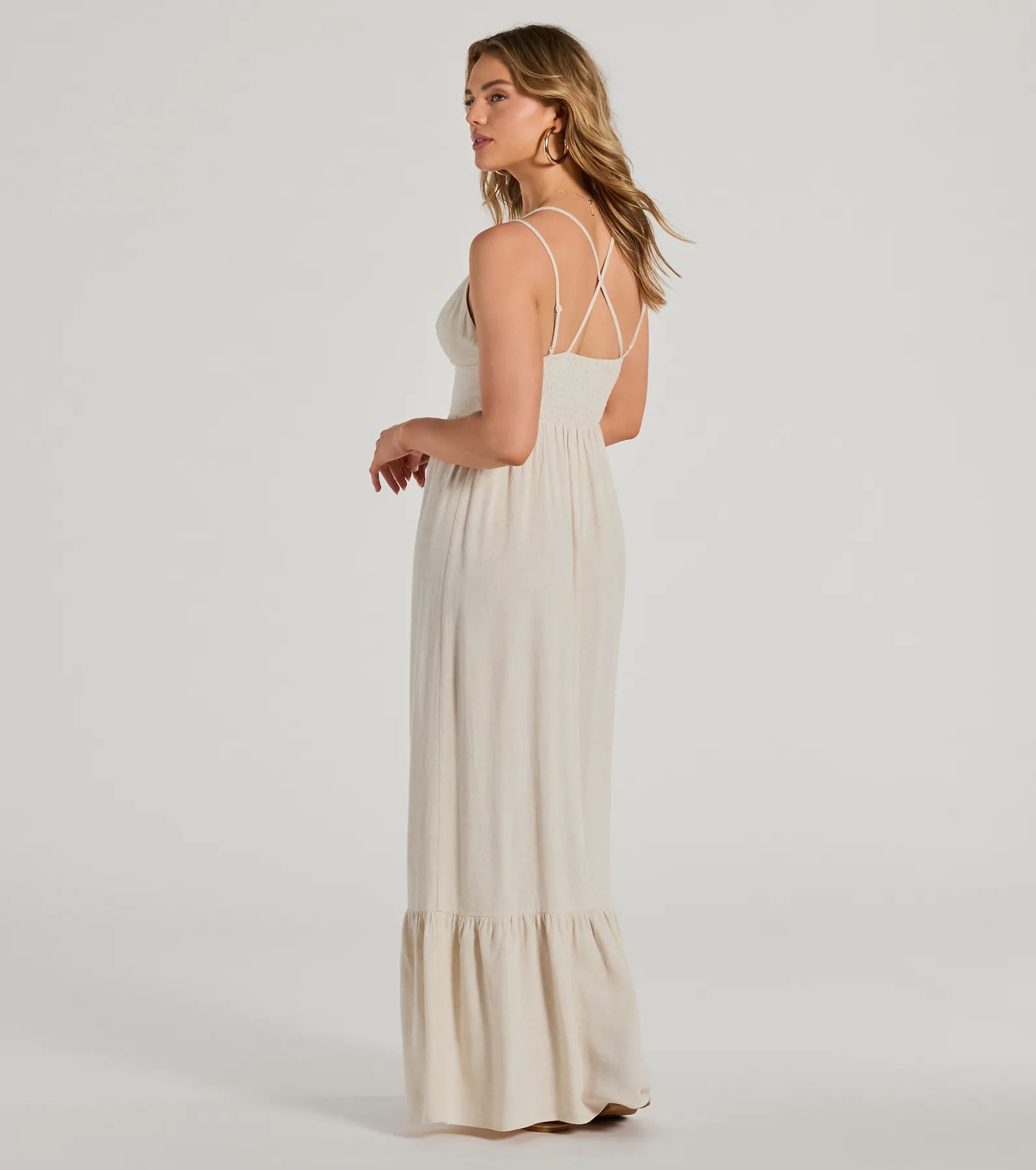 Ultimate Elegance V-Neck Ruffled Maxi Dress