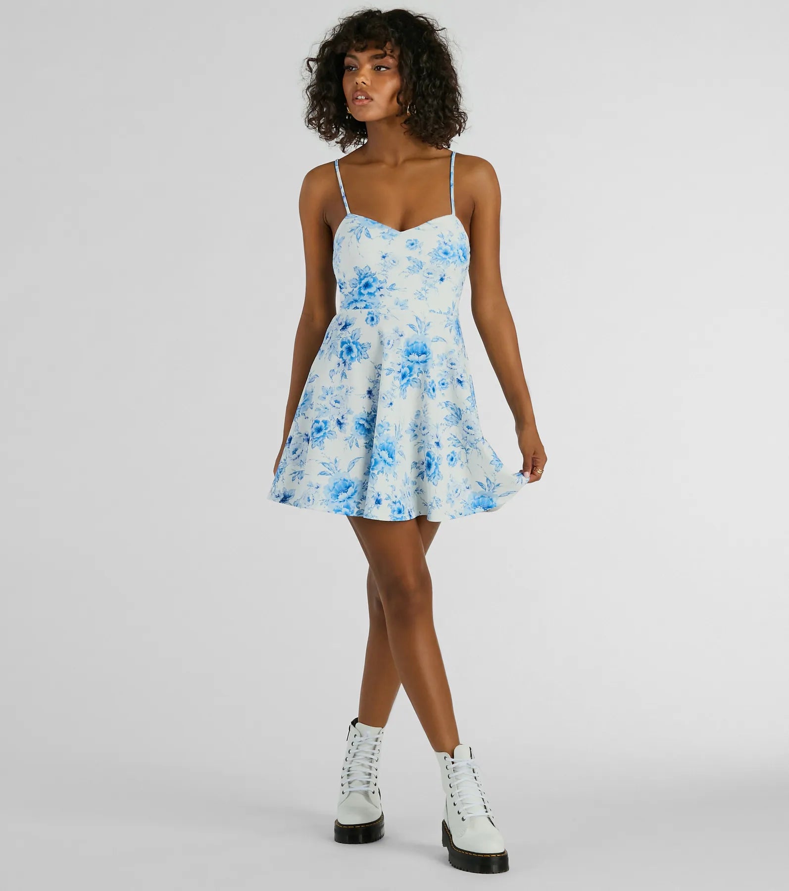 Ultimate Floral Sweetheart Crepe Skater Dress - Spring & Summer Essential