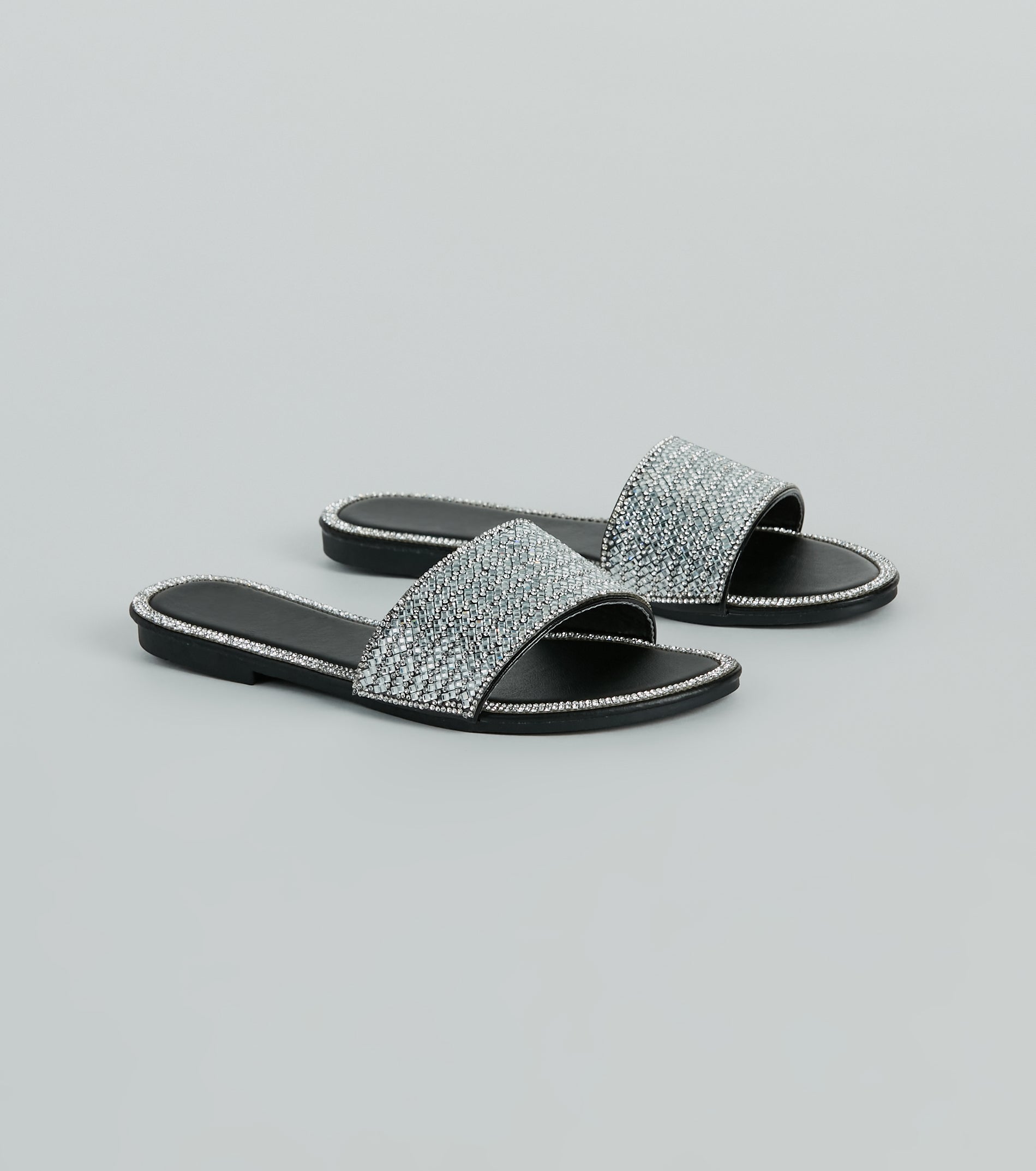 Ultimate Glam Rhinestone Strap Sandals - Casual Shine