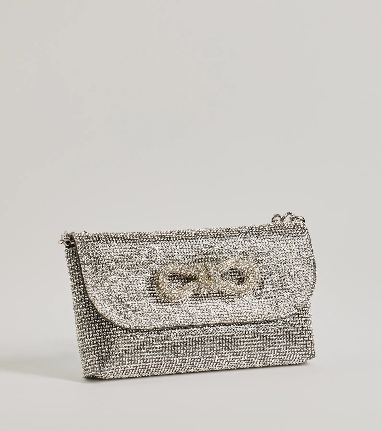 Ultimate Sparkle & Glow Rhinestone Bow Clutch Bag