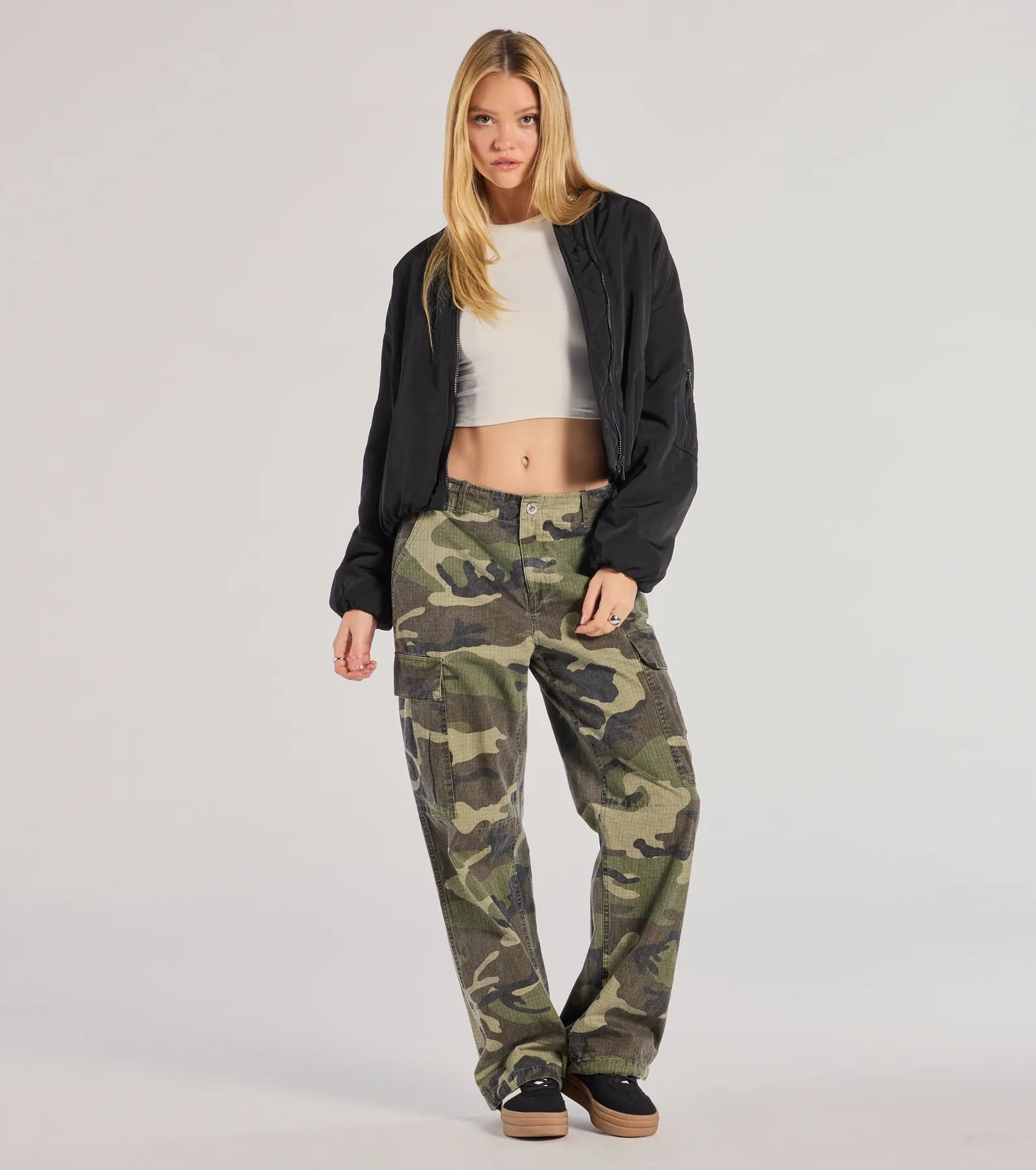 Ultimate Cool Girl Energy Camo Cargo Pants - Premium Fit & Style