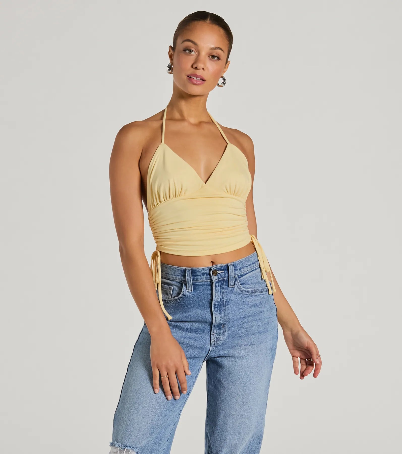 Ultimate V-Neck Halter Crop Top - Premium Fit & Style