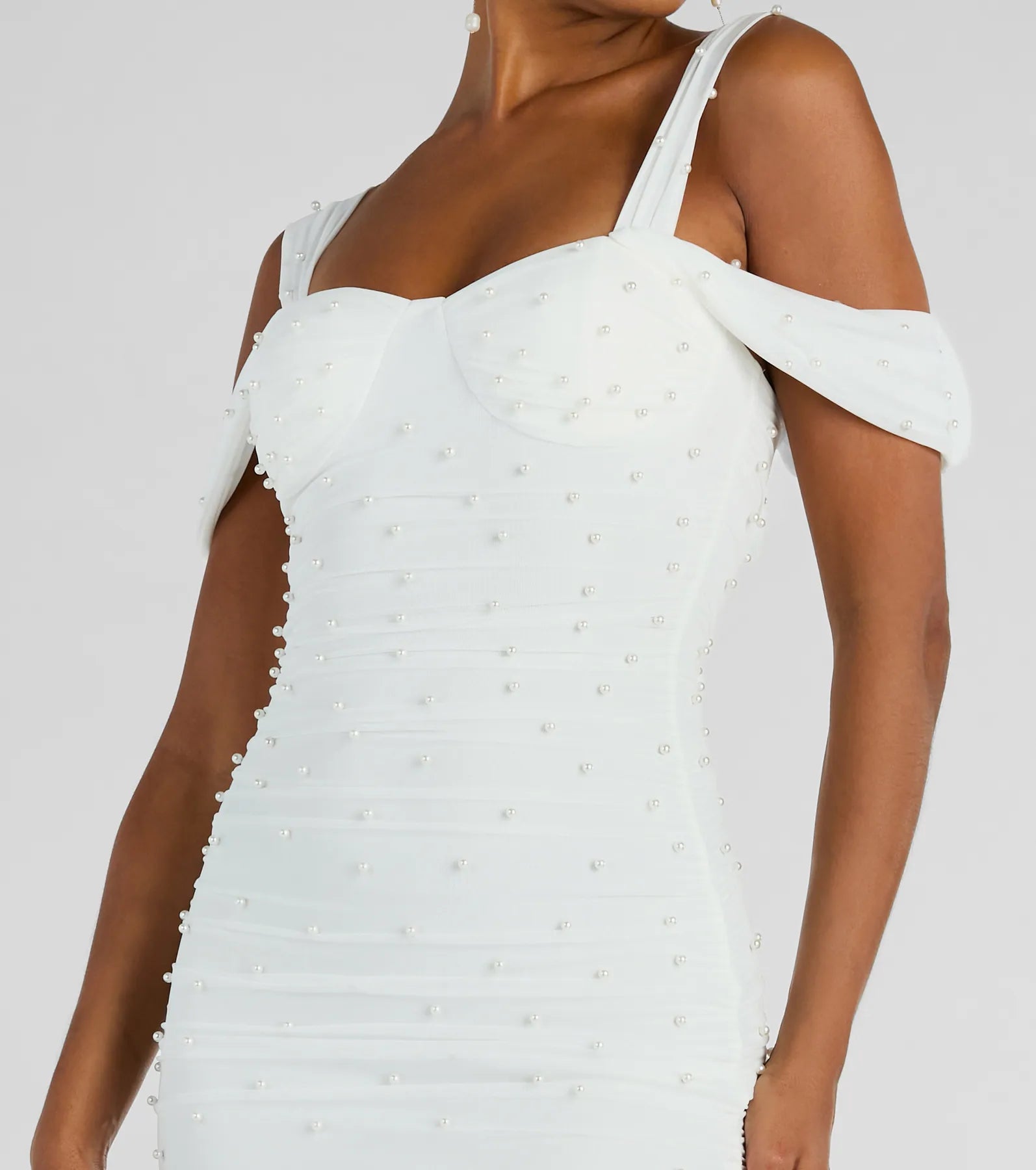 Ultimate Elegance Faux Pearl Bodycon Dress