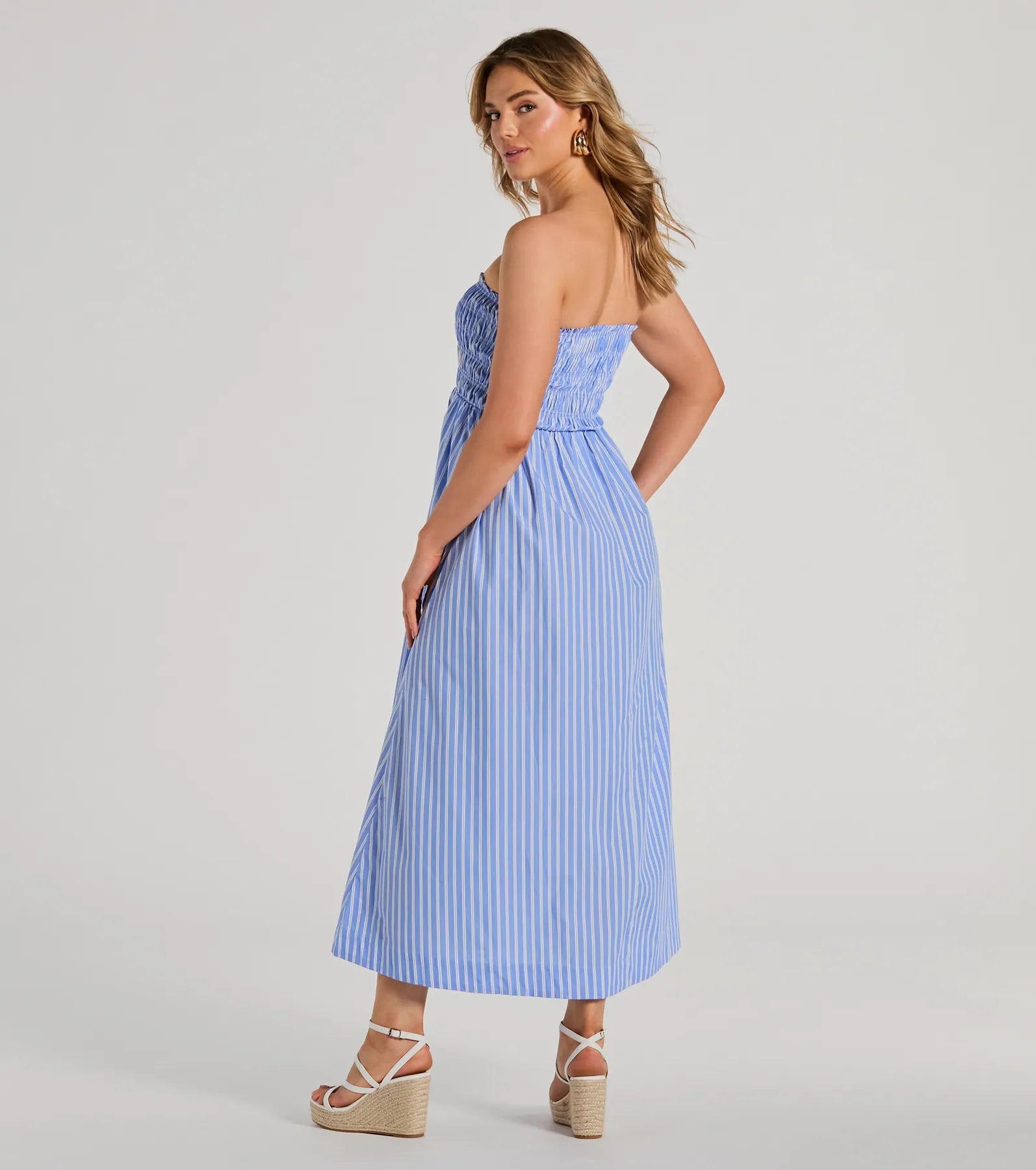 Ultimate Signature Stripes Strapless Maxi Dress