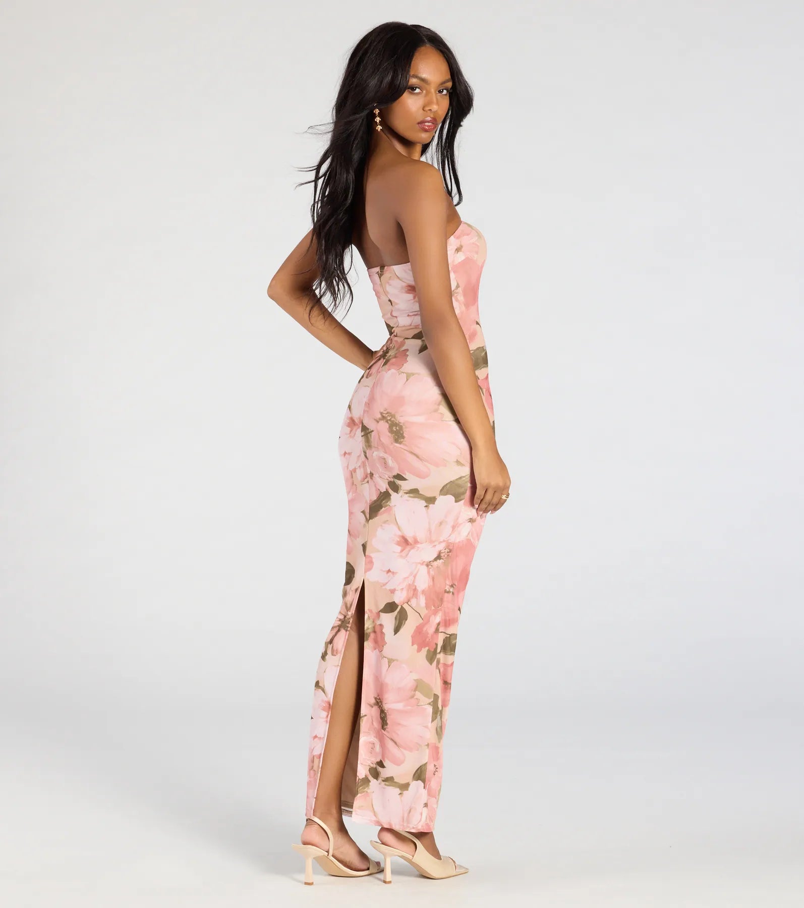 Ultimate Floral Elegance Satin Maxi Dress