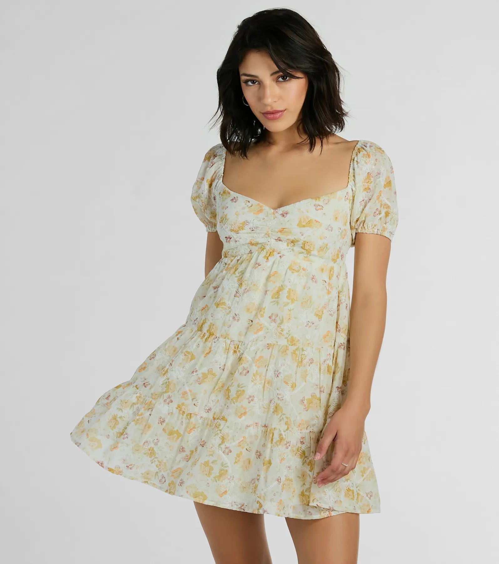 Ultimate Floral Eyelet Babydoll Dress - Captivating Cutie Edition
