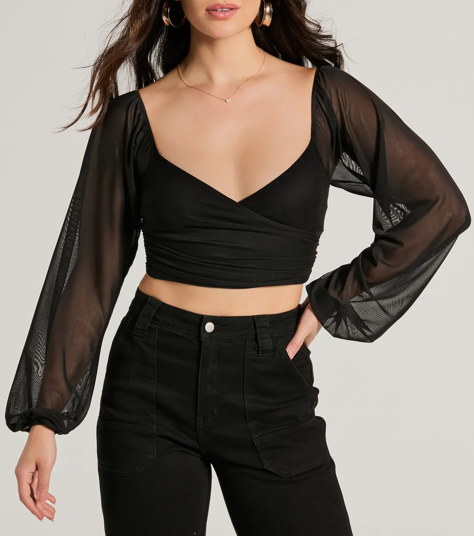 Ultimate Surplice V-Neck Crop Top - Stay Ahead of the Trend