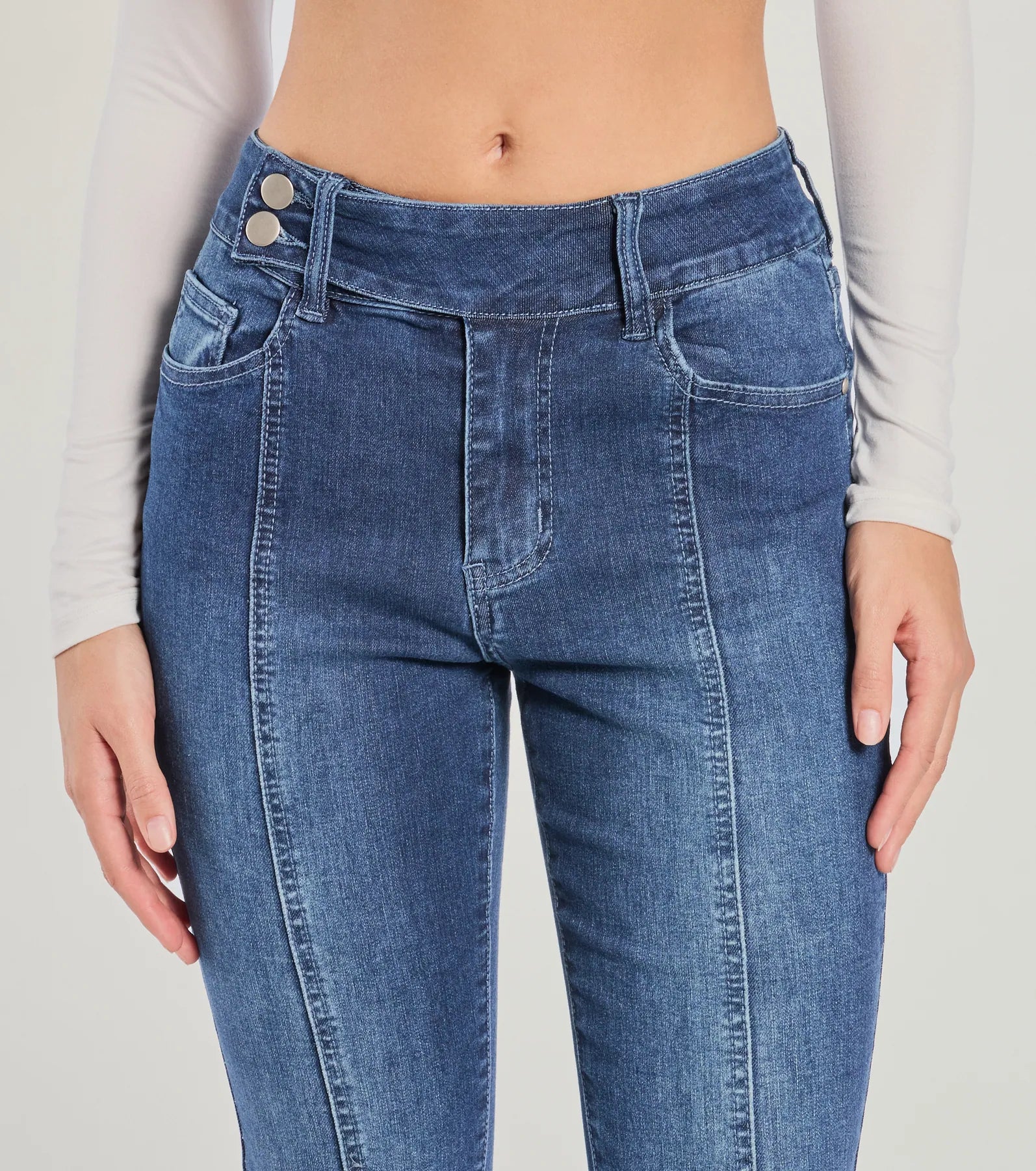 Premium Good Vibes Mid-Rise Flared Jeans