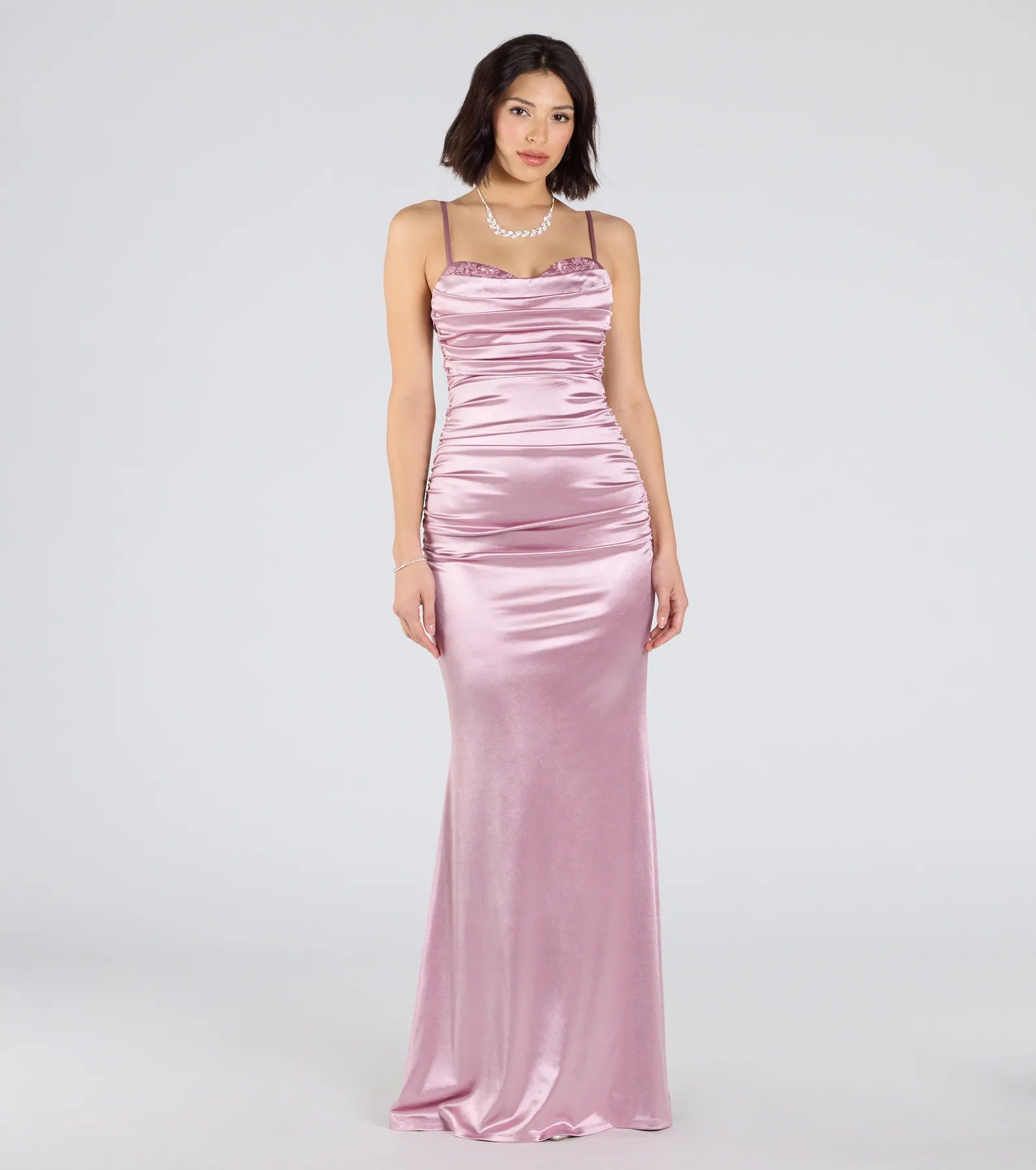 Ultimate Shondra Sweetheart Beaded Satin Mermaid Gown