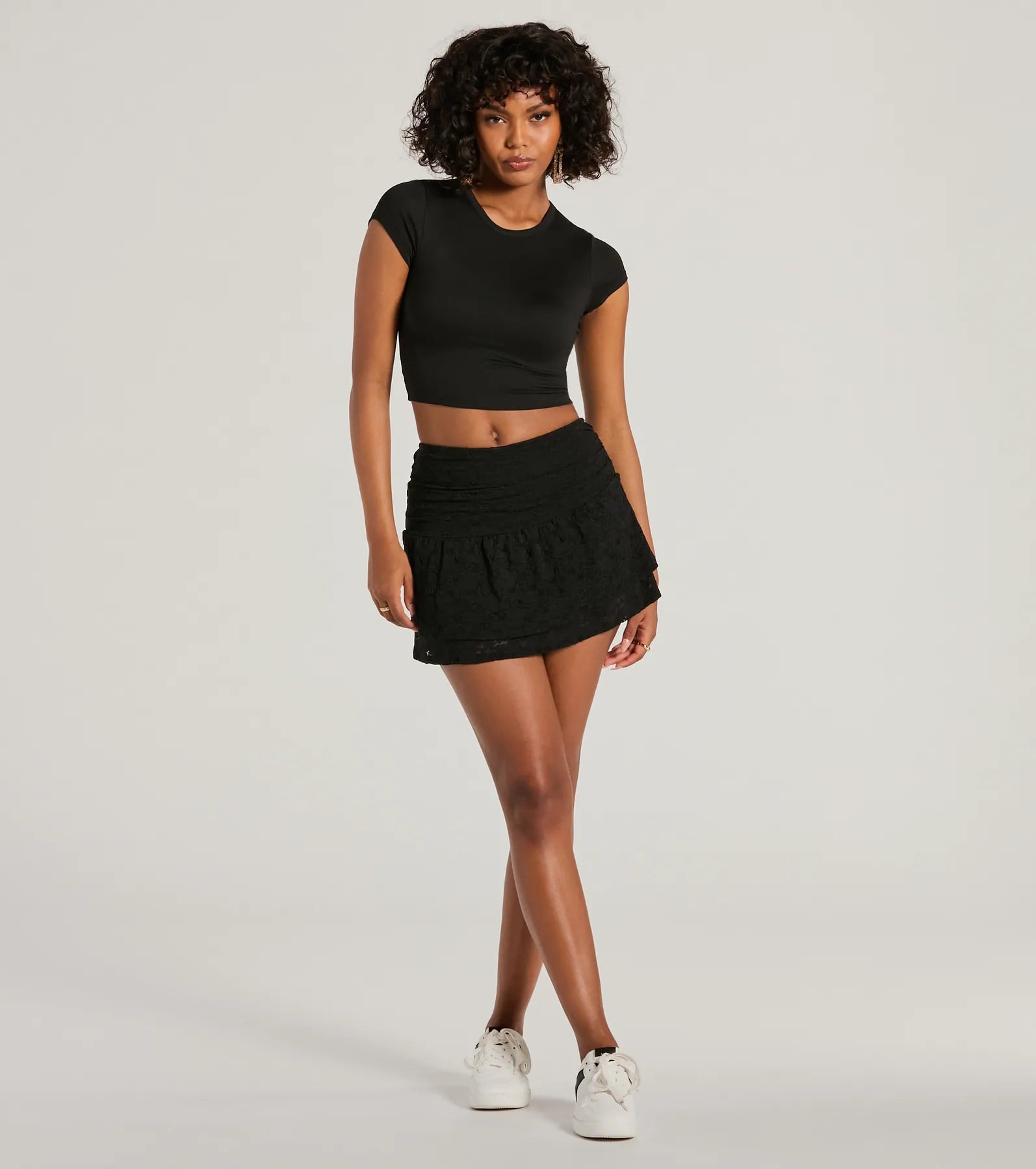 Ultimate Romance High Rise Lace Skort with Ruffled Hem