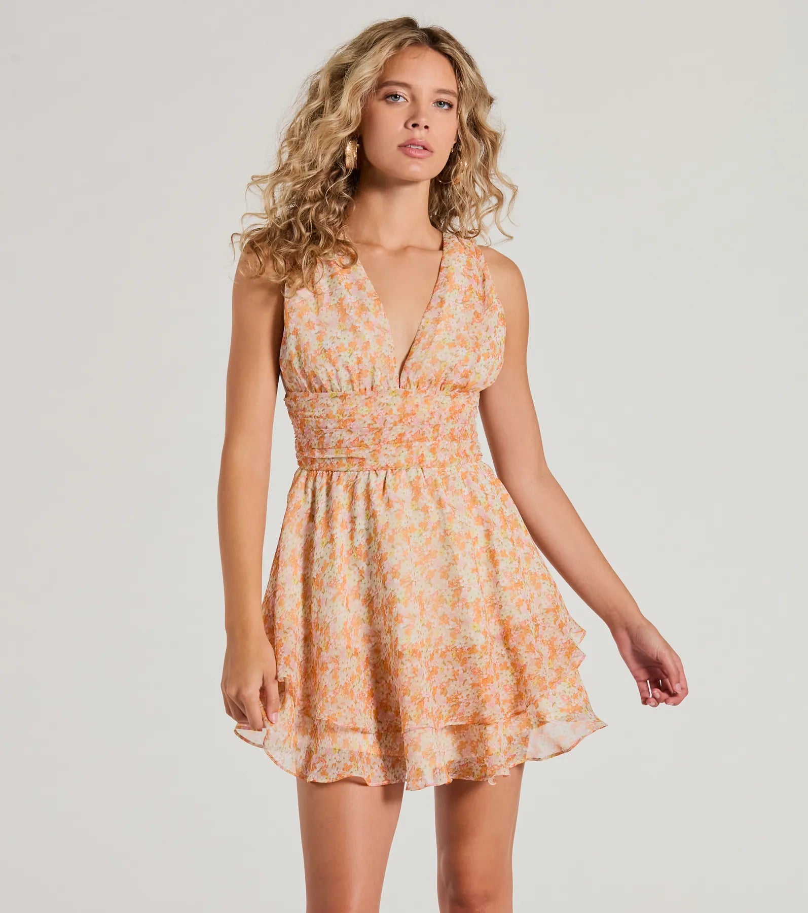 Ultimate Floral Chiffon Skater Dress - Sunny Style Edition