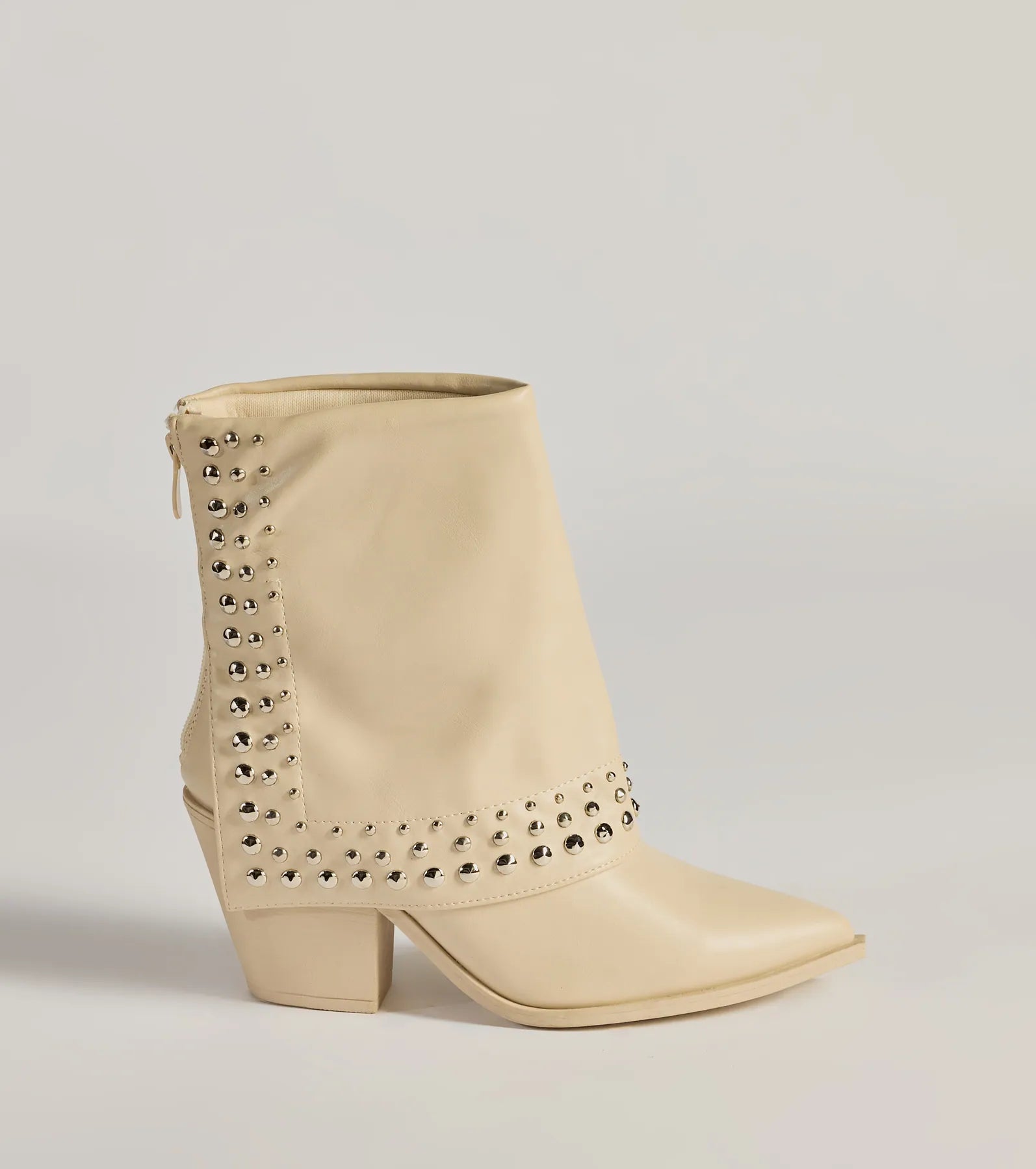 Ultimate Chic Studded Faux Leather Booties