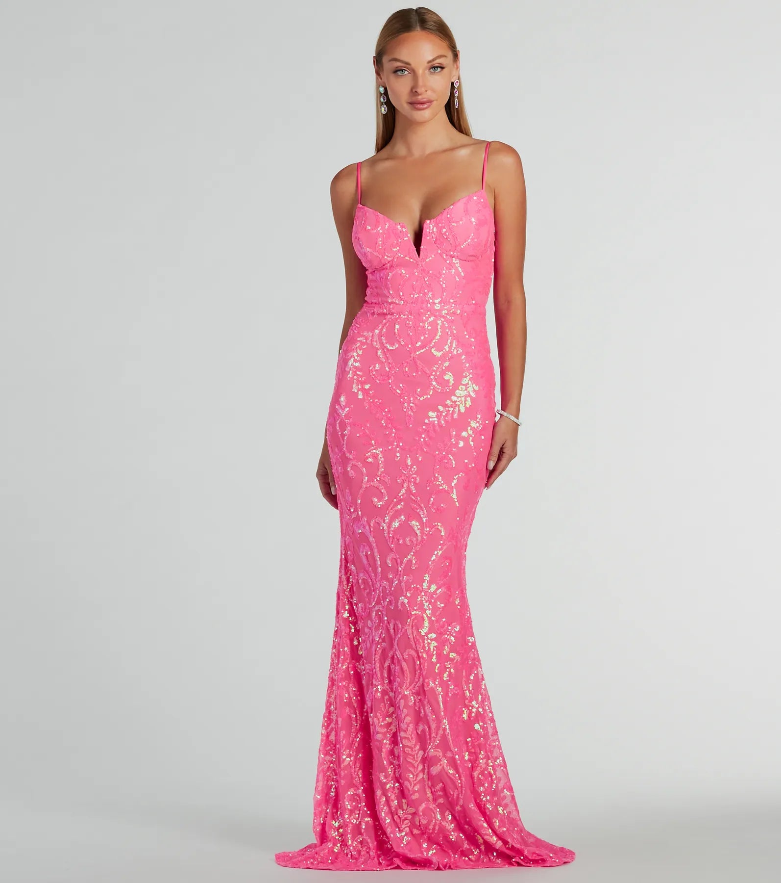 Julissa Premium V-Neck Sequin Mermaid Gown