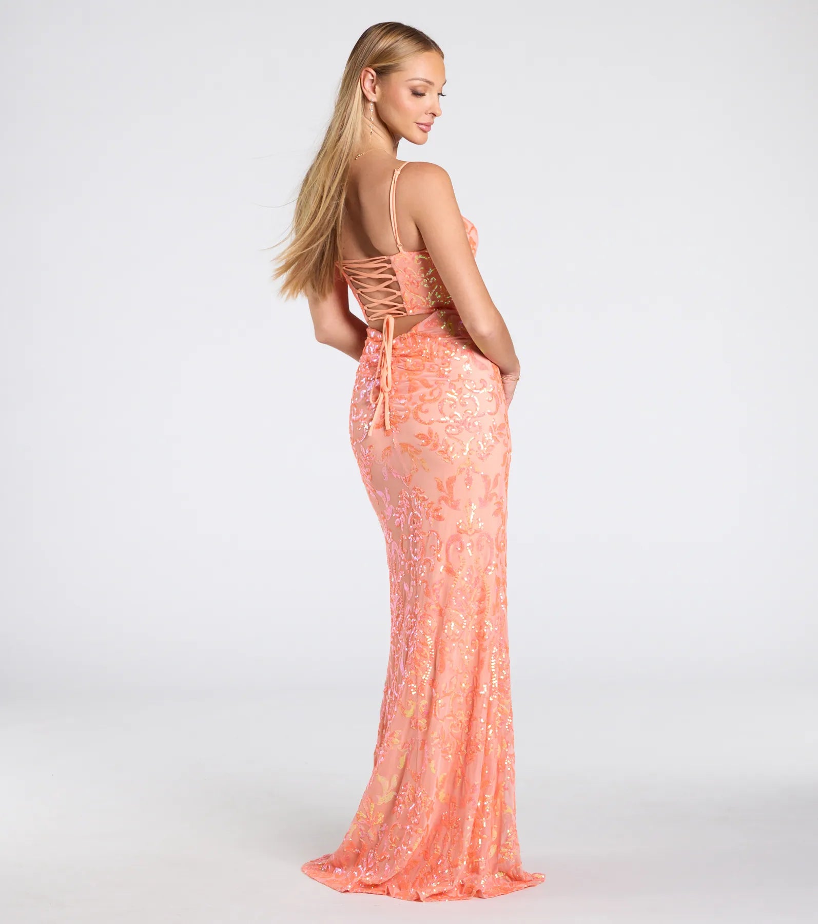 Ultimate Celina Sequin Lace-Up Mermaid Dress for Glamorous Nights