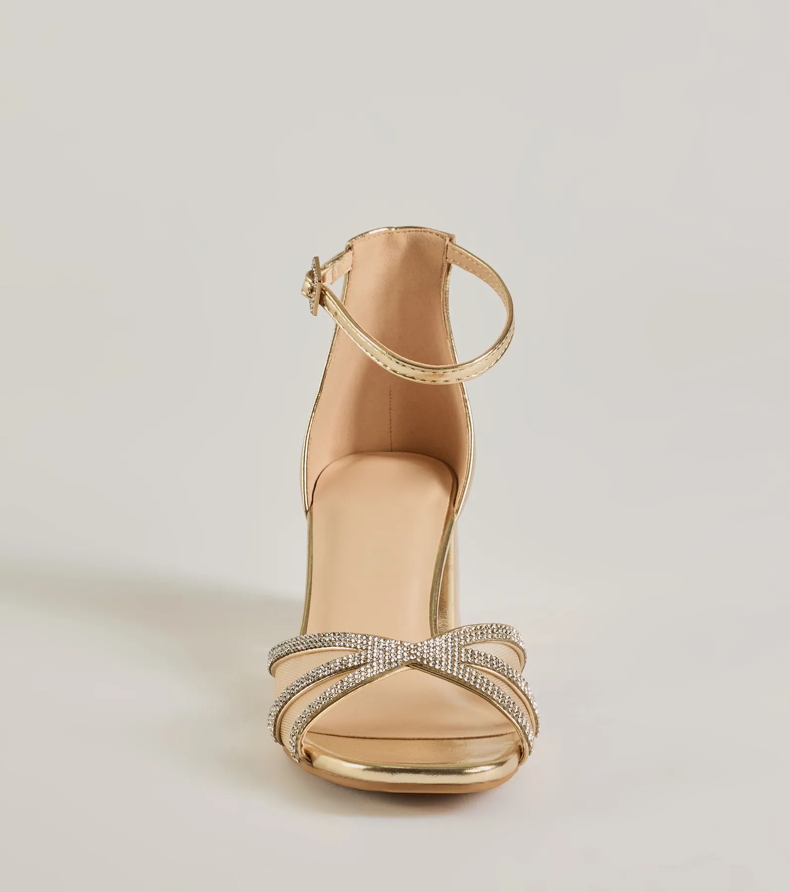 Ultimate Luxe Rhinestone Strappy Heels - Premium Low-Block Design