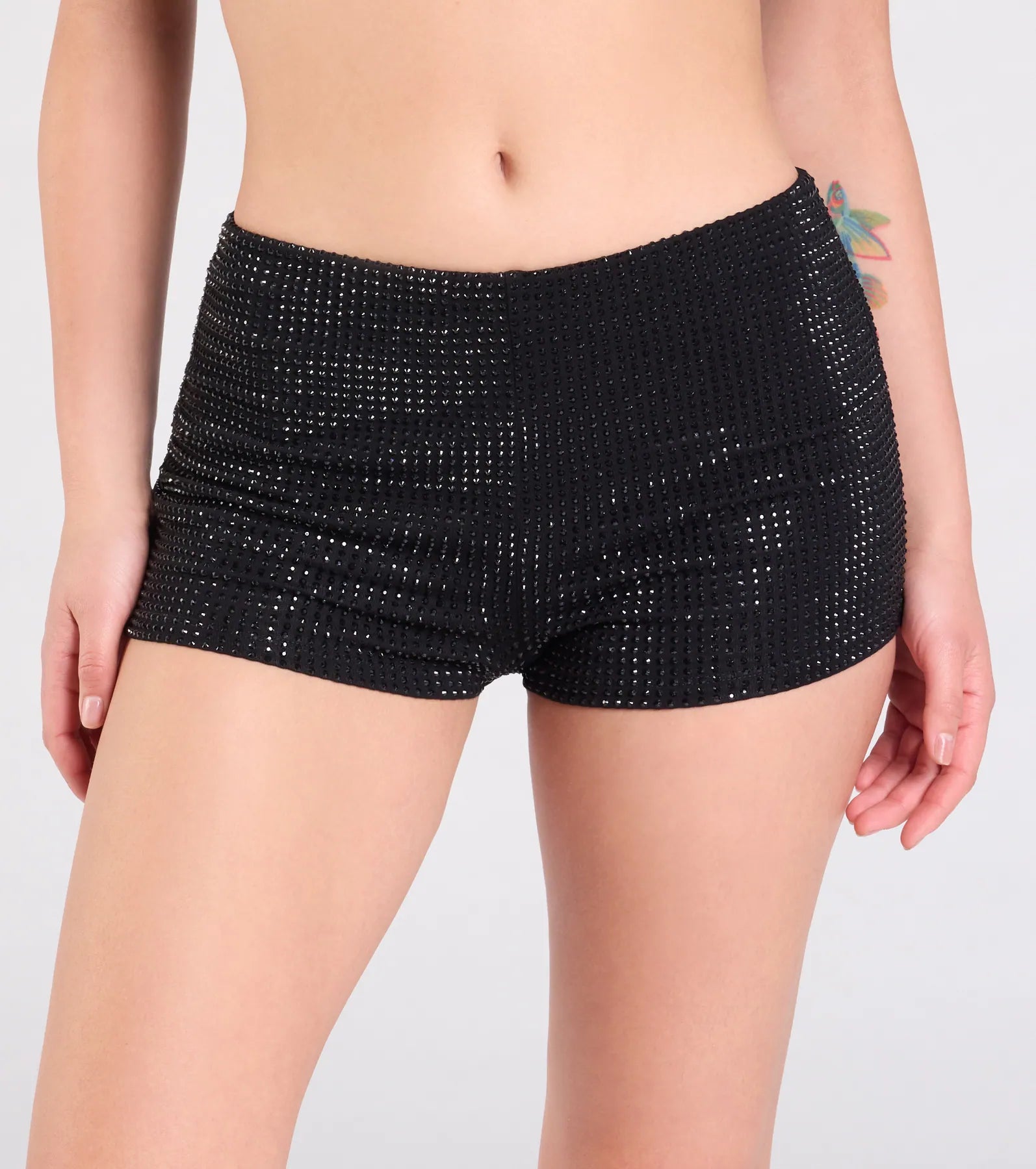 Premium Center Stage Rhinestone Hot Shorts - Ultimate Party Wear