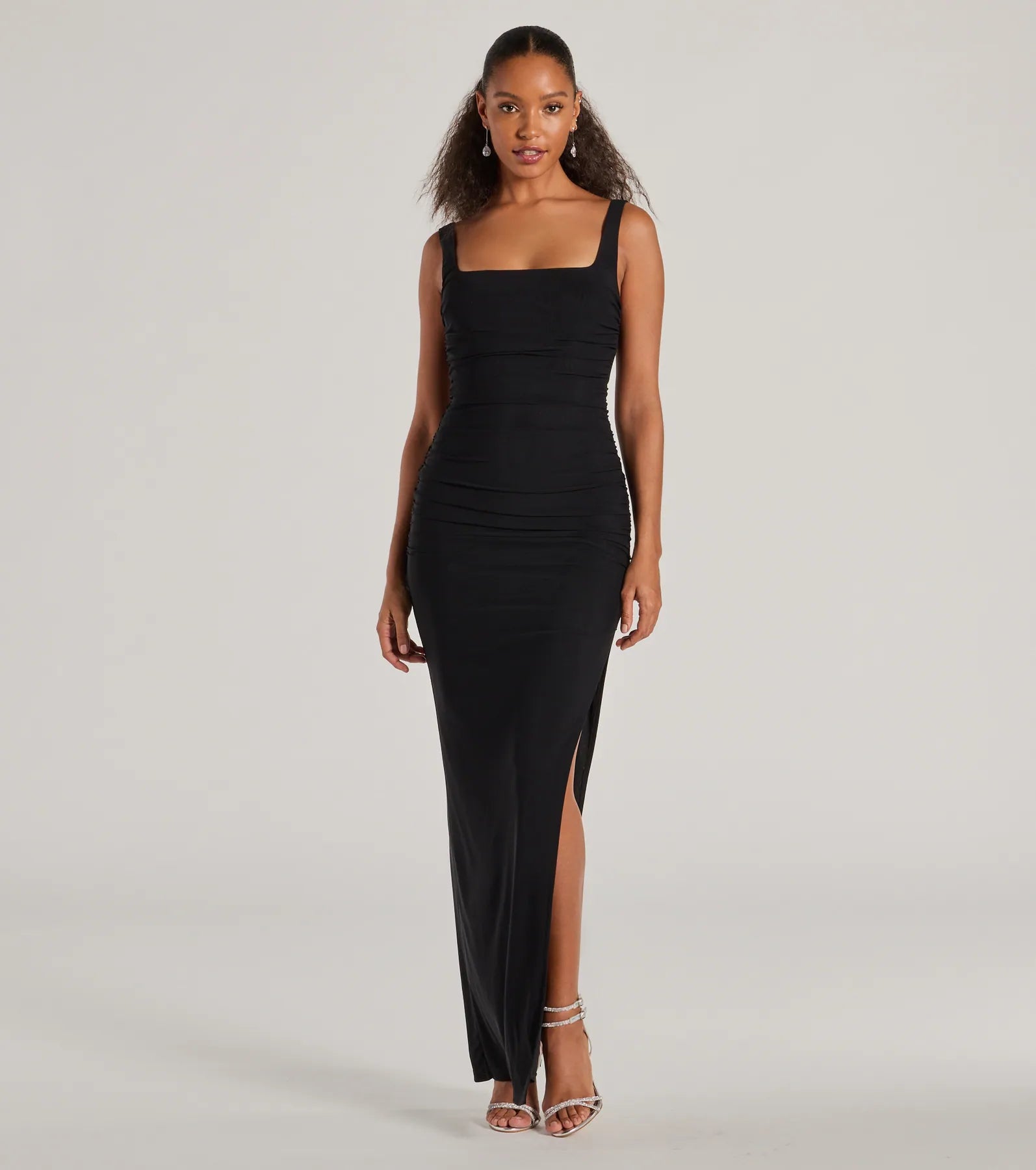 Ultimate Layne Square Neck Slim Mesh Formal Dress