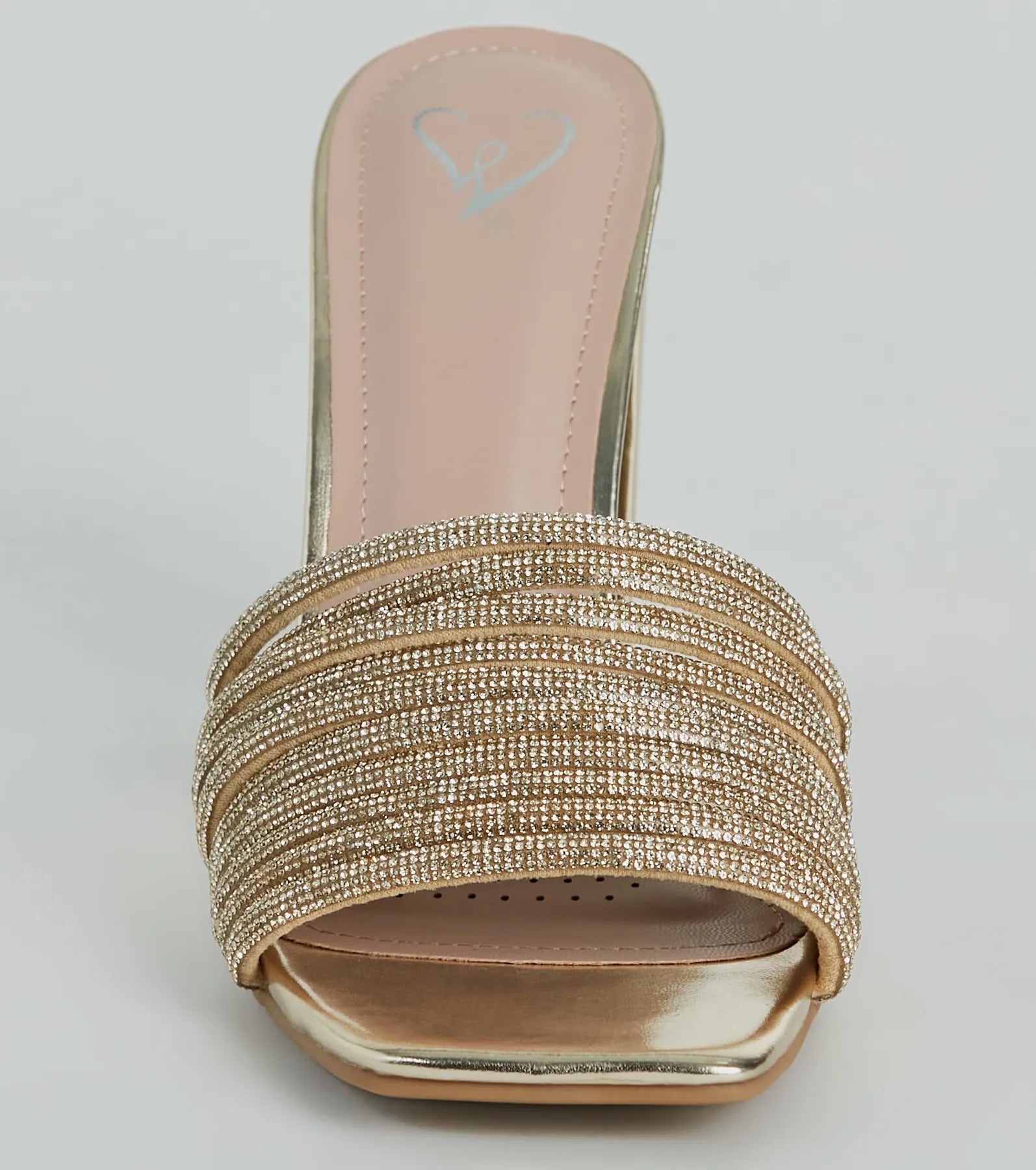 Ultimate Glam Radiance Rhinestone Strap Metallic Mules