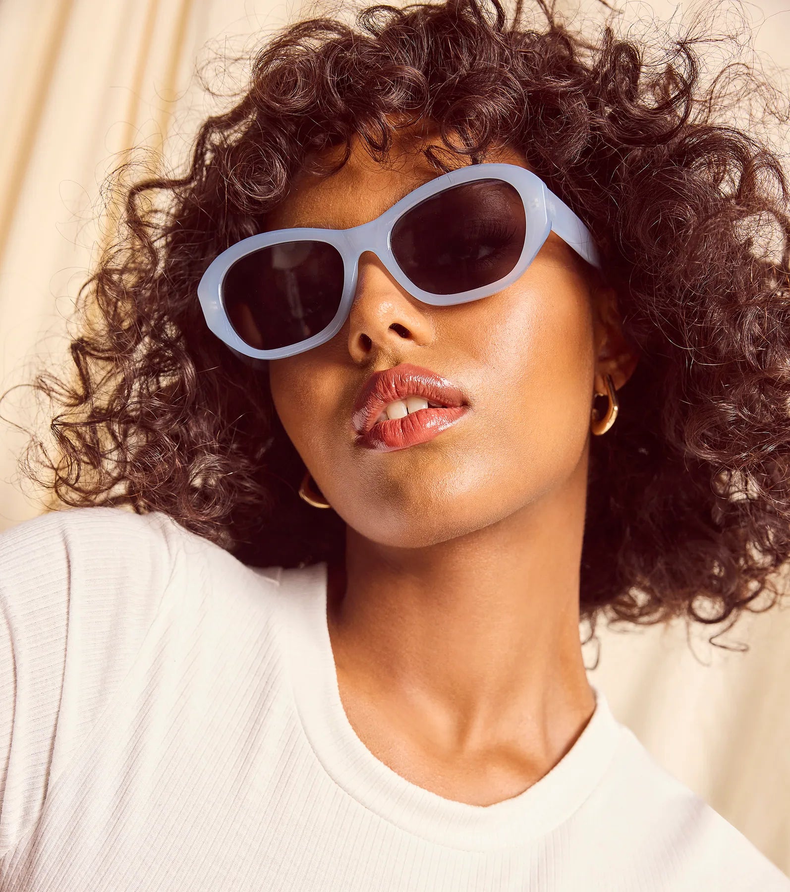 Ultimate Trendsetter Angled Oval Sunglasses