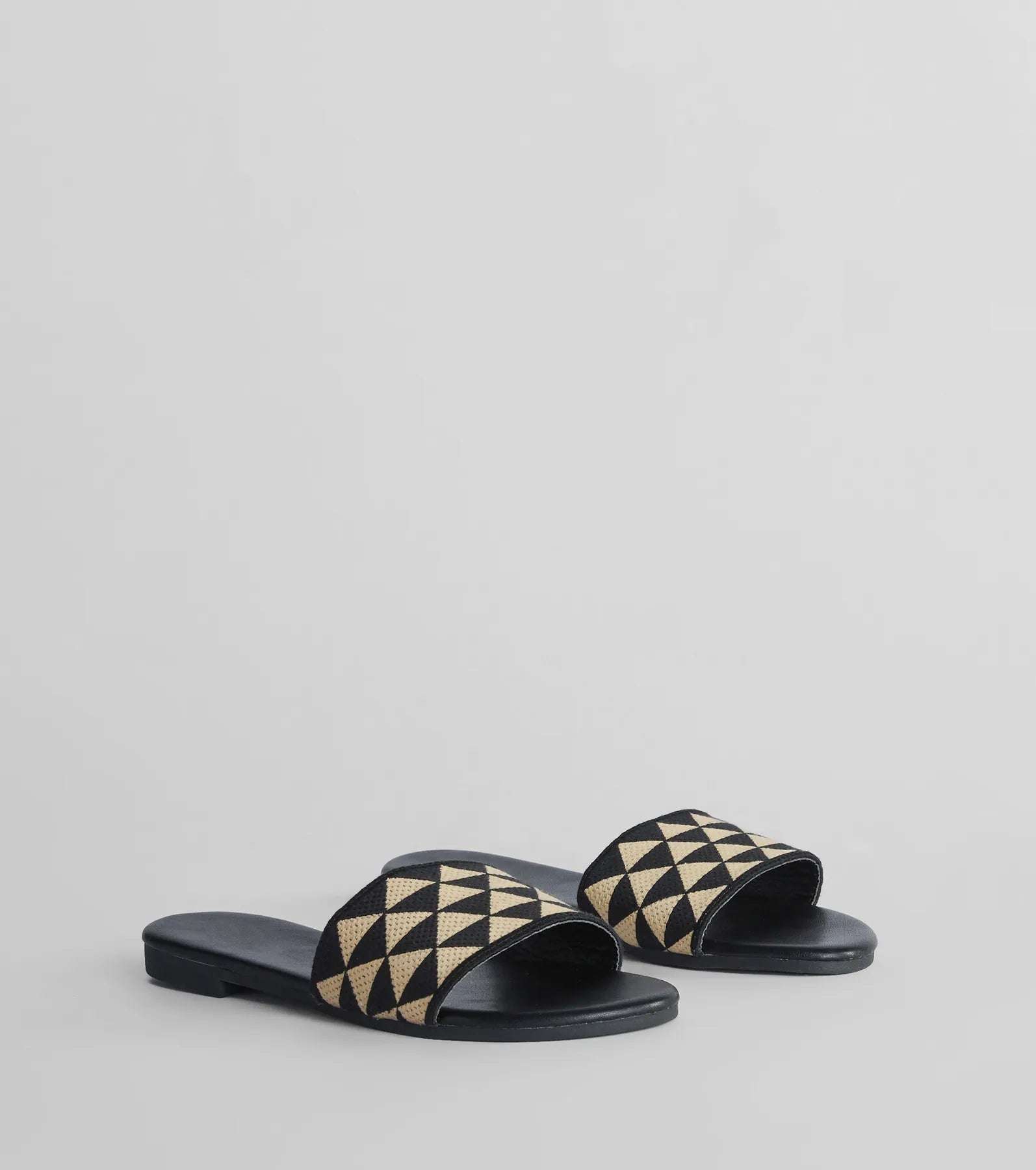 Premium Triangle Print Flat Sandals - Ultimate Comfort & Style