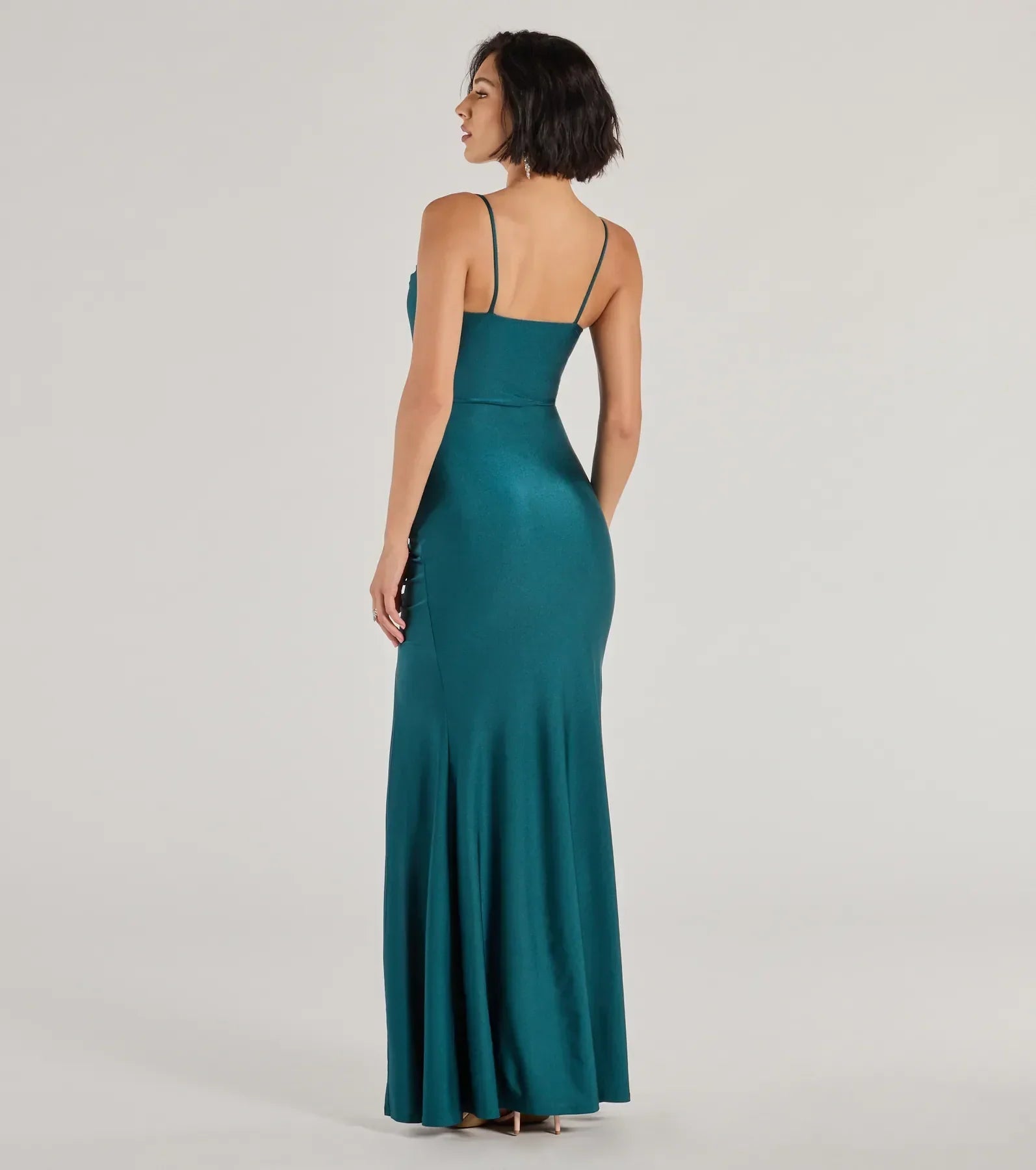 Premium Marsha Mermaid Evening Gown with Cowl Neck