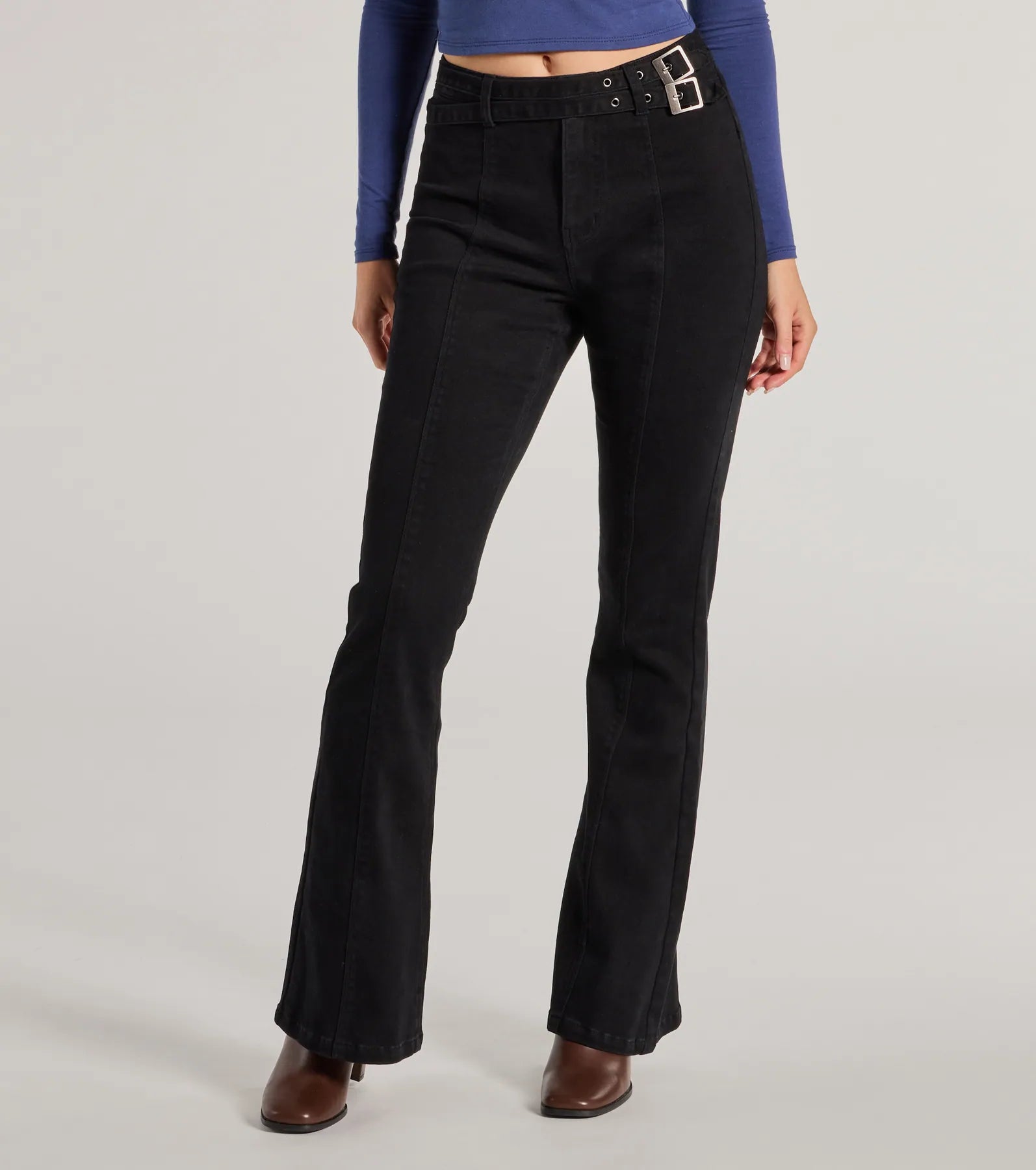 Ultimate High-Rise Belted Bootcut Pants - Premium Fit & Style