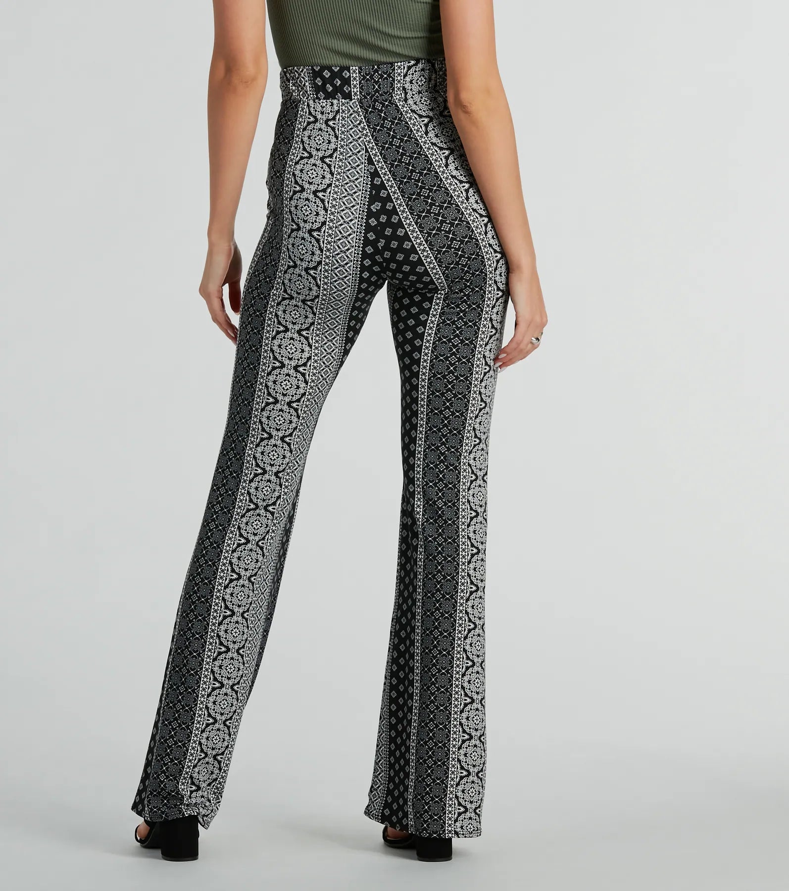 Premium Boho Print Knit Flare Pants - Ultimate Festival Style